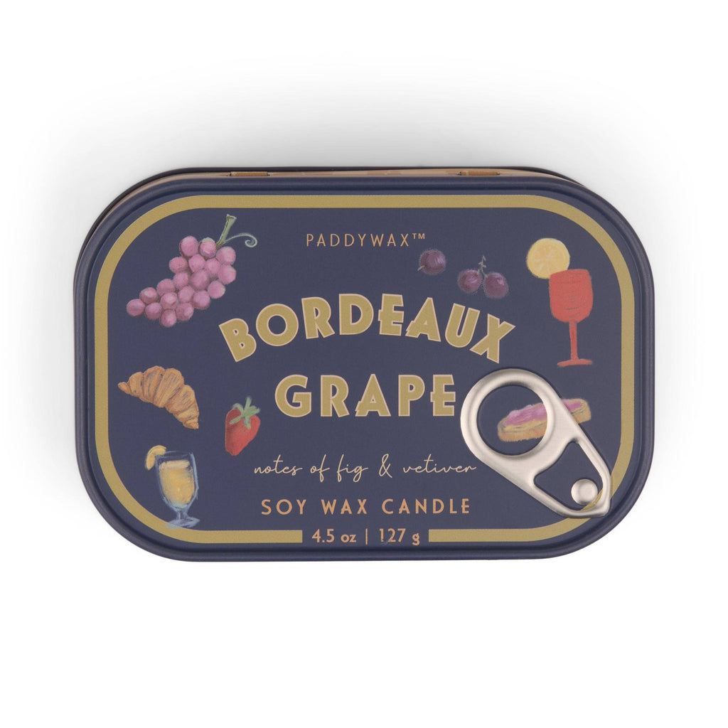 Paddywax Bistro 4.5oz/127g Grapes Printed Tin Candle - Bordeaux Grape