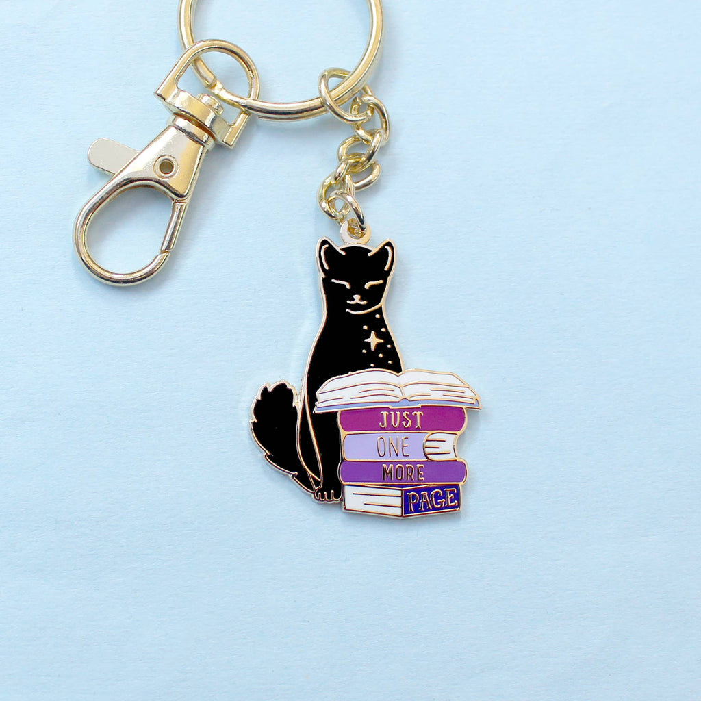 Glitter Punk - Just One More Page cat Key Chain