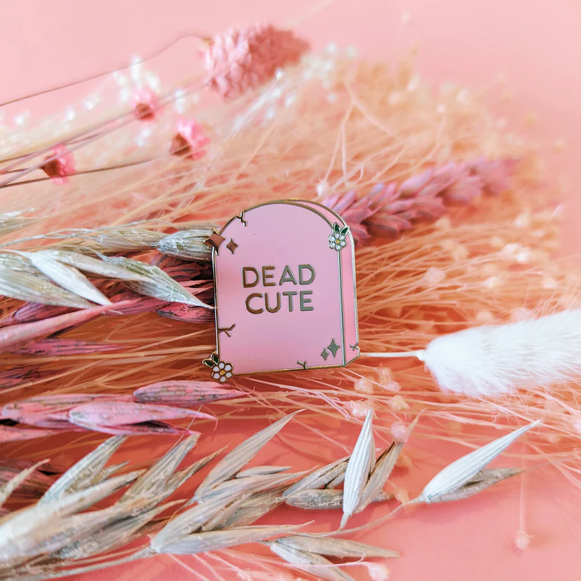 Dead Cute Tombstone Enamel Pin