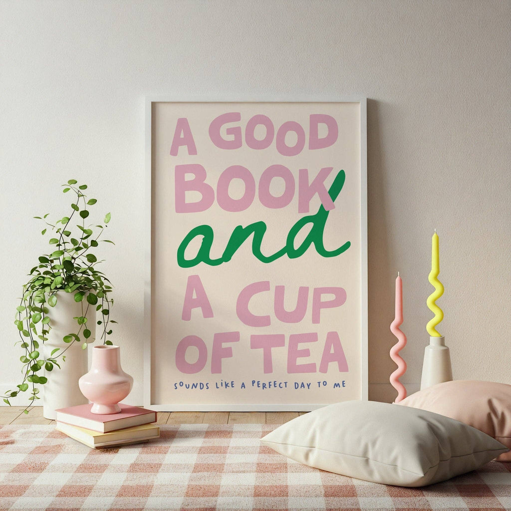 A Good Book & Cup of Tea Print