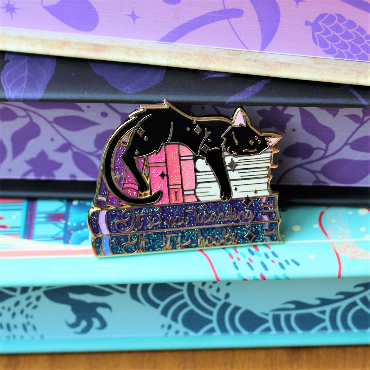 Book Hoarder - book lover enamel pin