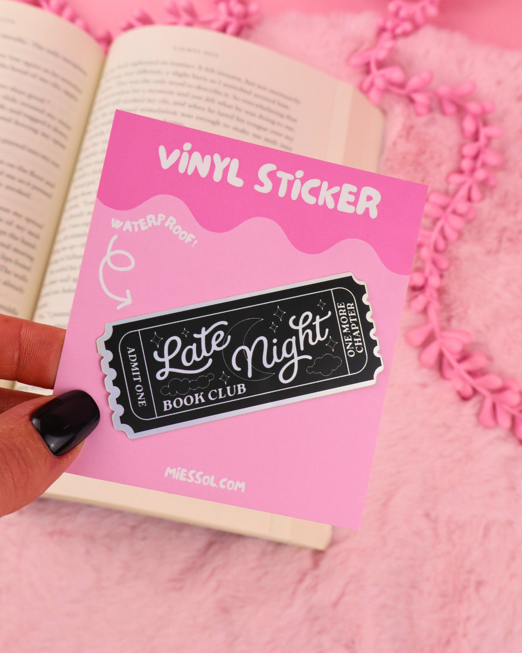 Late Night Book Club Vinyl Holographic Bookish Sticker