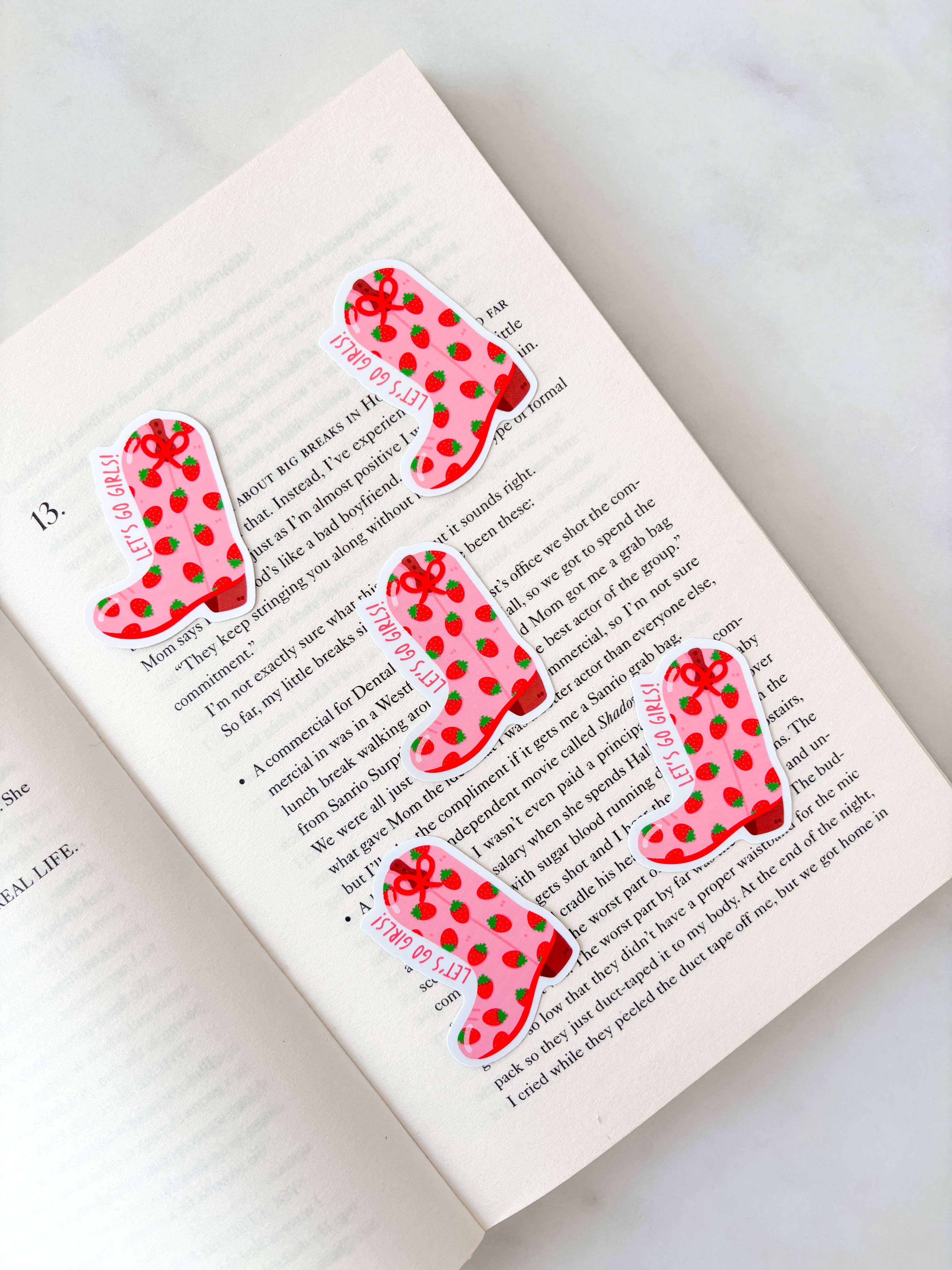 Let's Go Girls Strawberry Cowboy Boots Sticker
