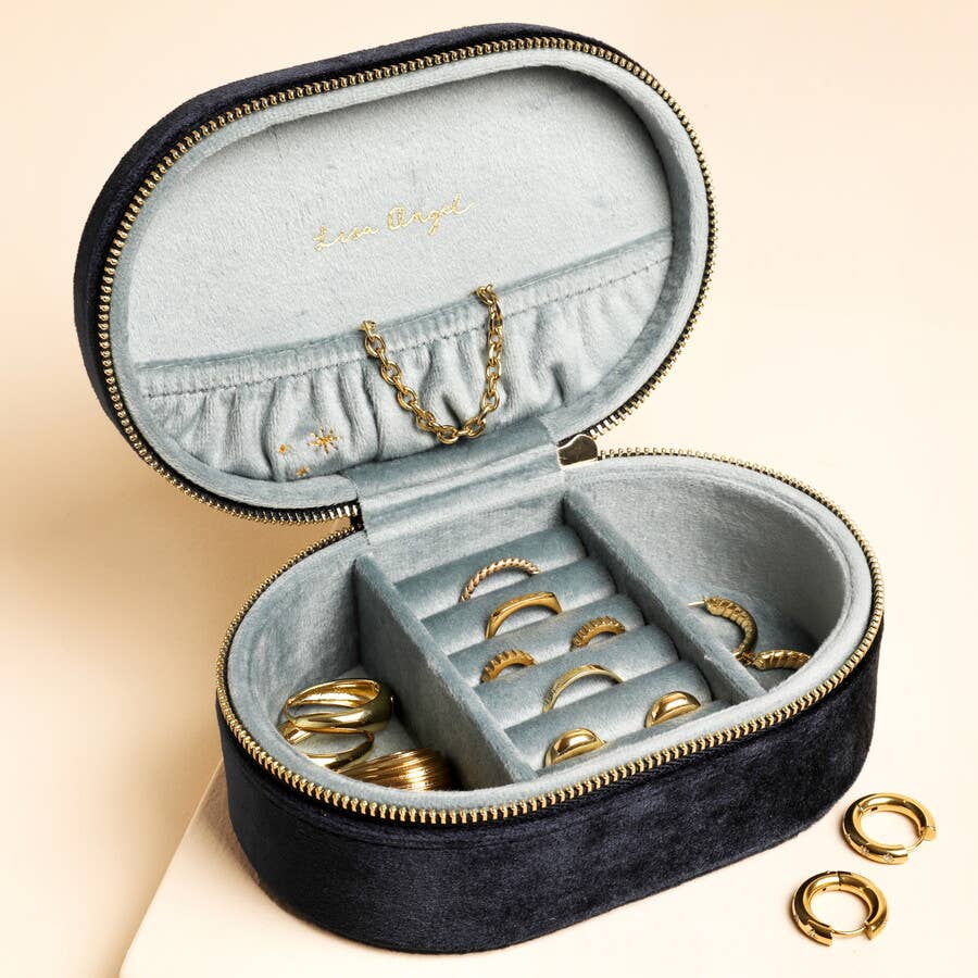 Written In The Stars Velvet Oval Jewellery Case box