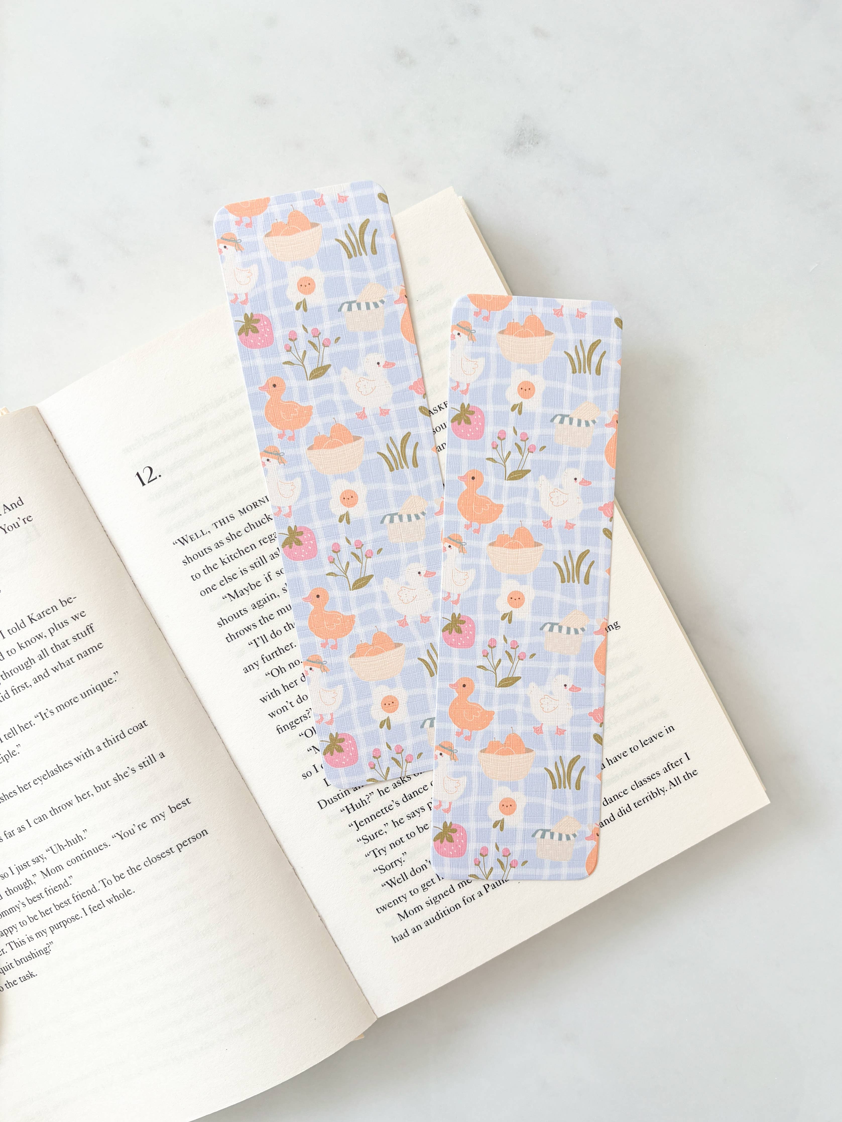Sweet Cottagecore Farm Duck Pattern Bookmark