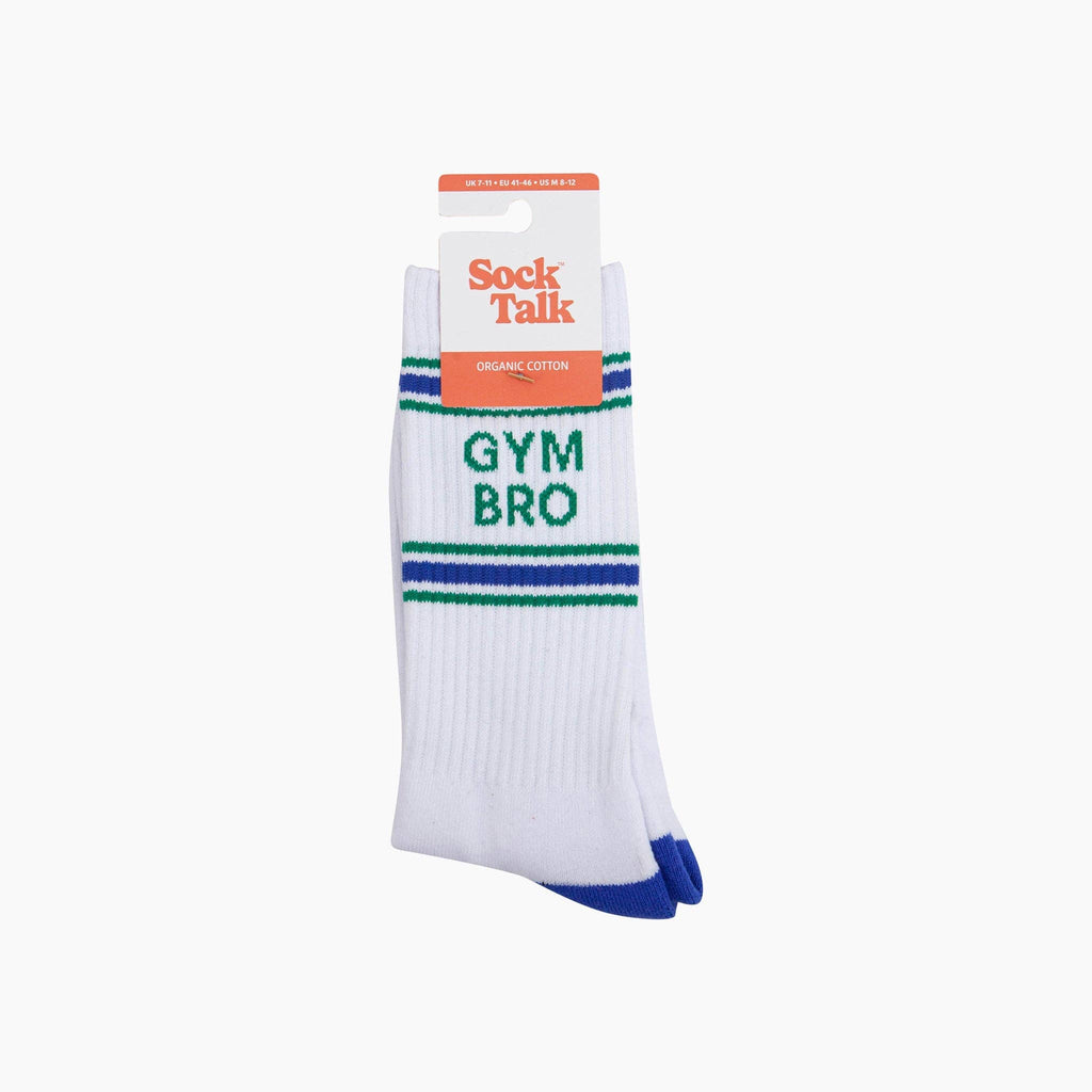 Gym Bro Organic Cotton Sports Socks in White