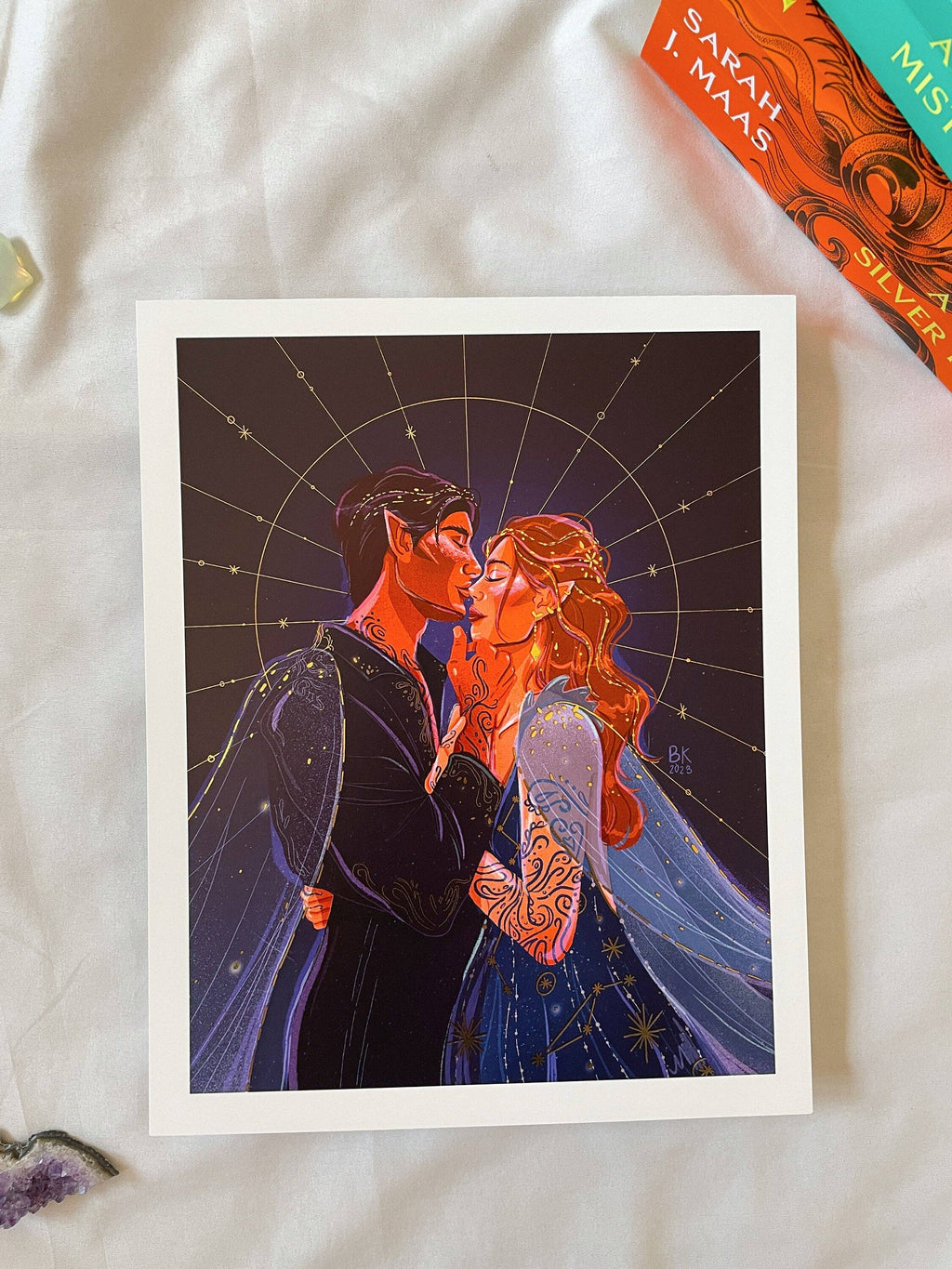 Feyre & Rhysand Gold Foil Print