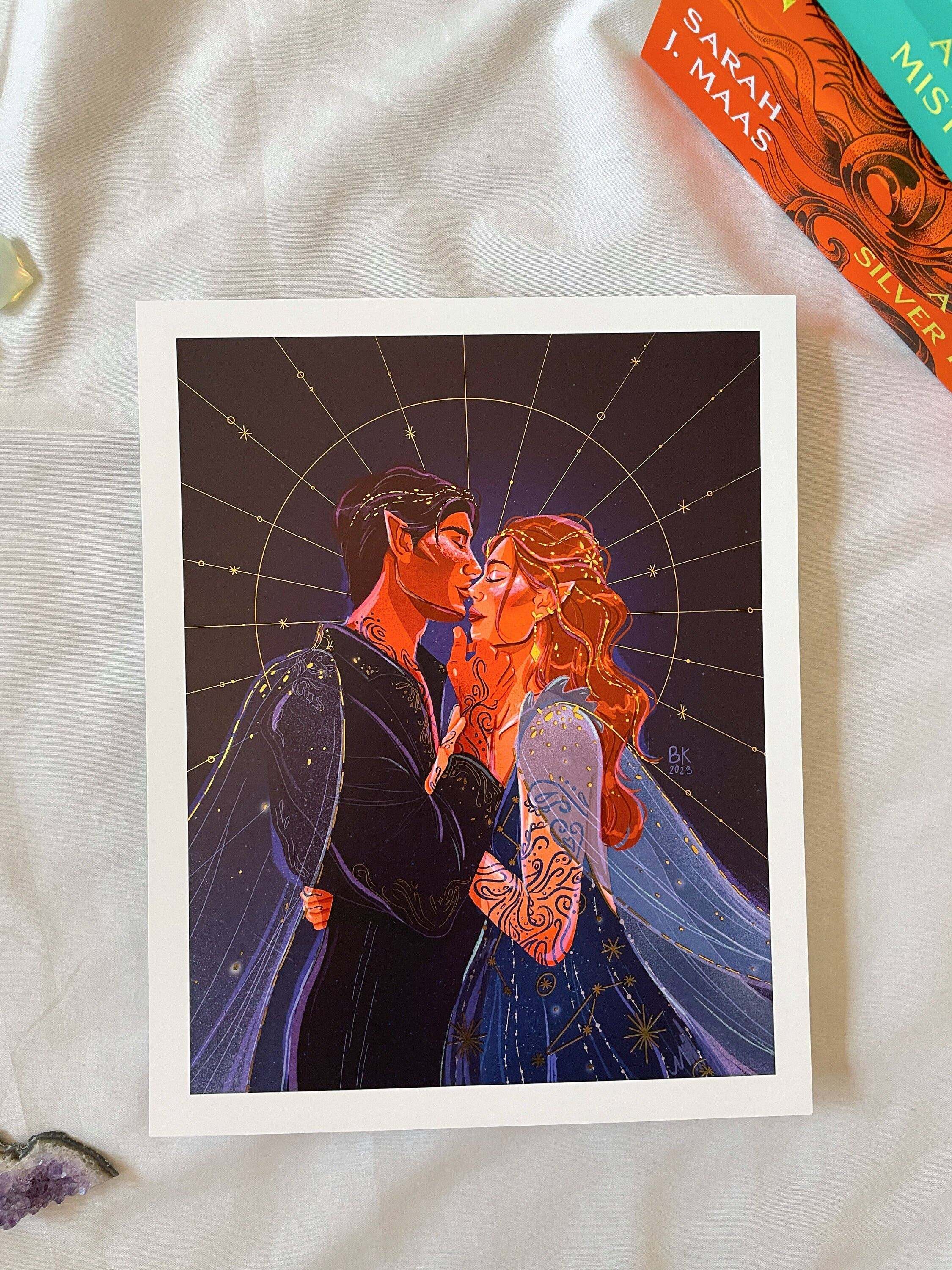 Feyre & Rhysand Gold Foil Print