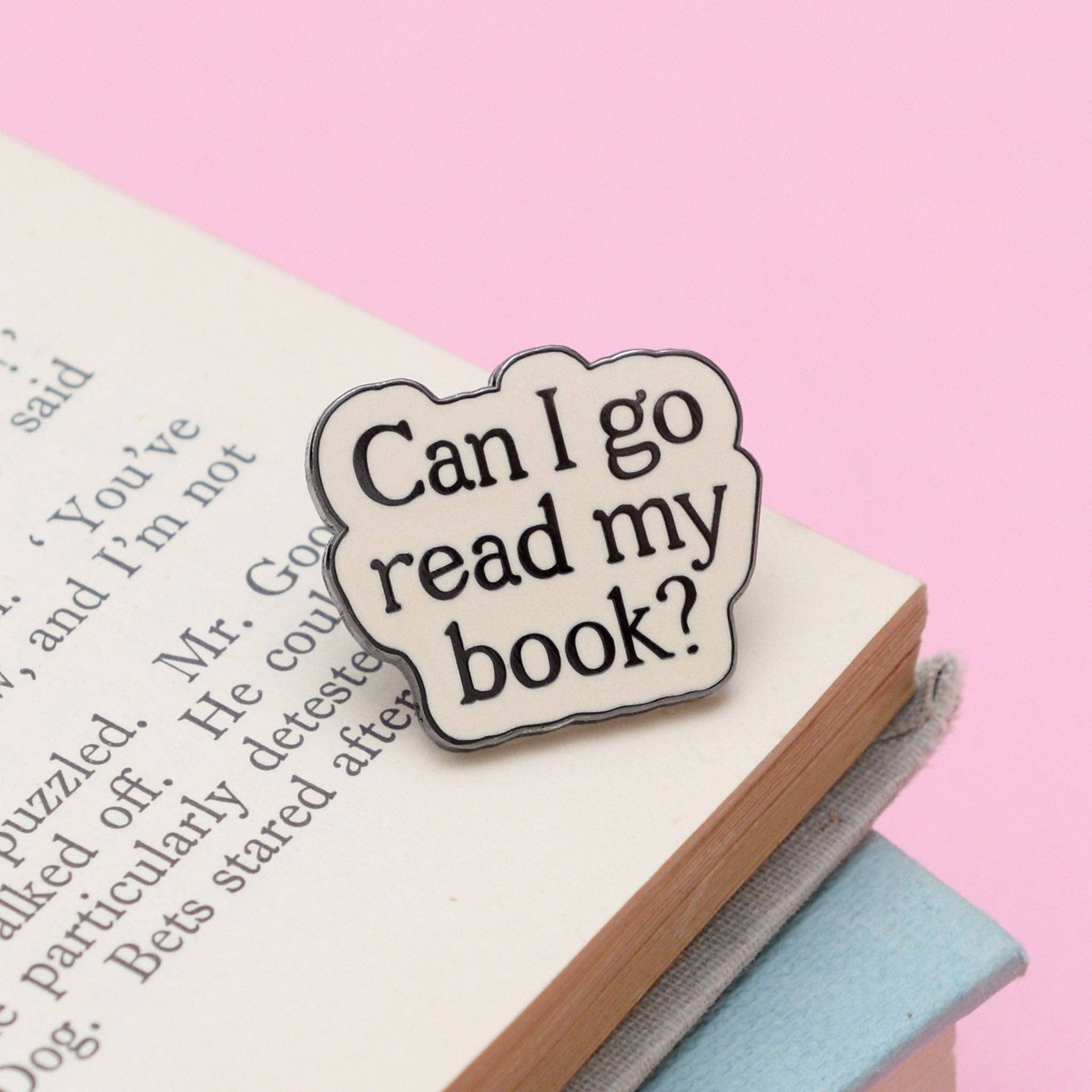 Alphabet Bags - Can I Go Read My Book? Enamel Pin