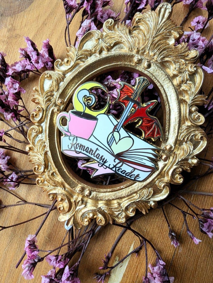 Geek and Artsy - Romantasy Reader Enamel Pin