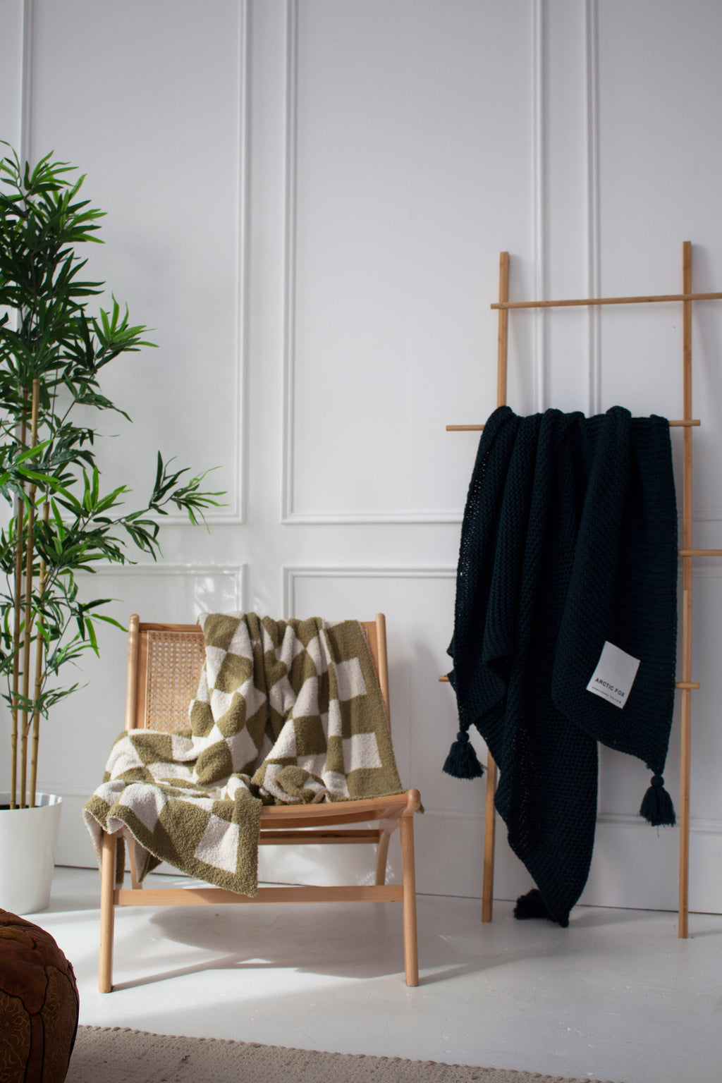 The Teddy Throw - 100% Recycled - Khaki Check - AW26