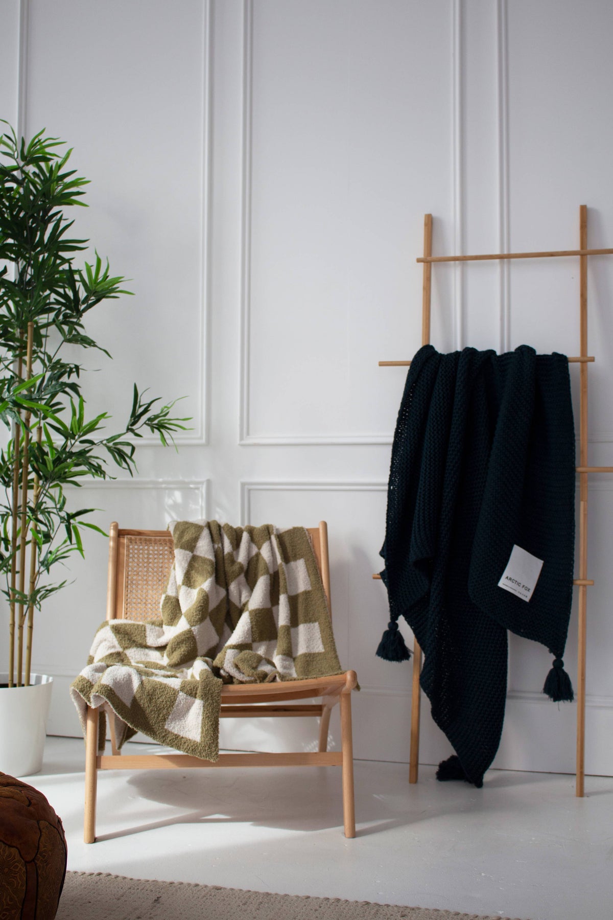 The Teddy Throw - 100% Recycled - Khaki Check - AW26