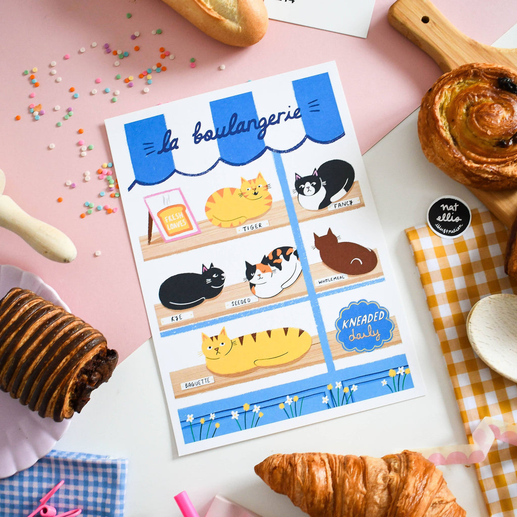 Nat Ellis Illustrations - La Boulangerie A4 Heavyweight Art Print