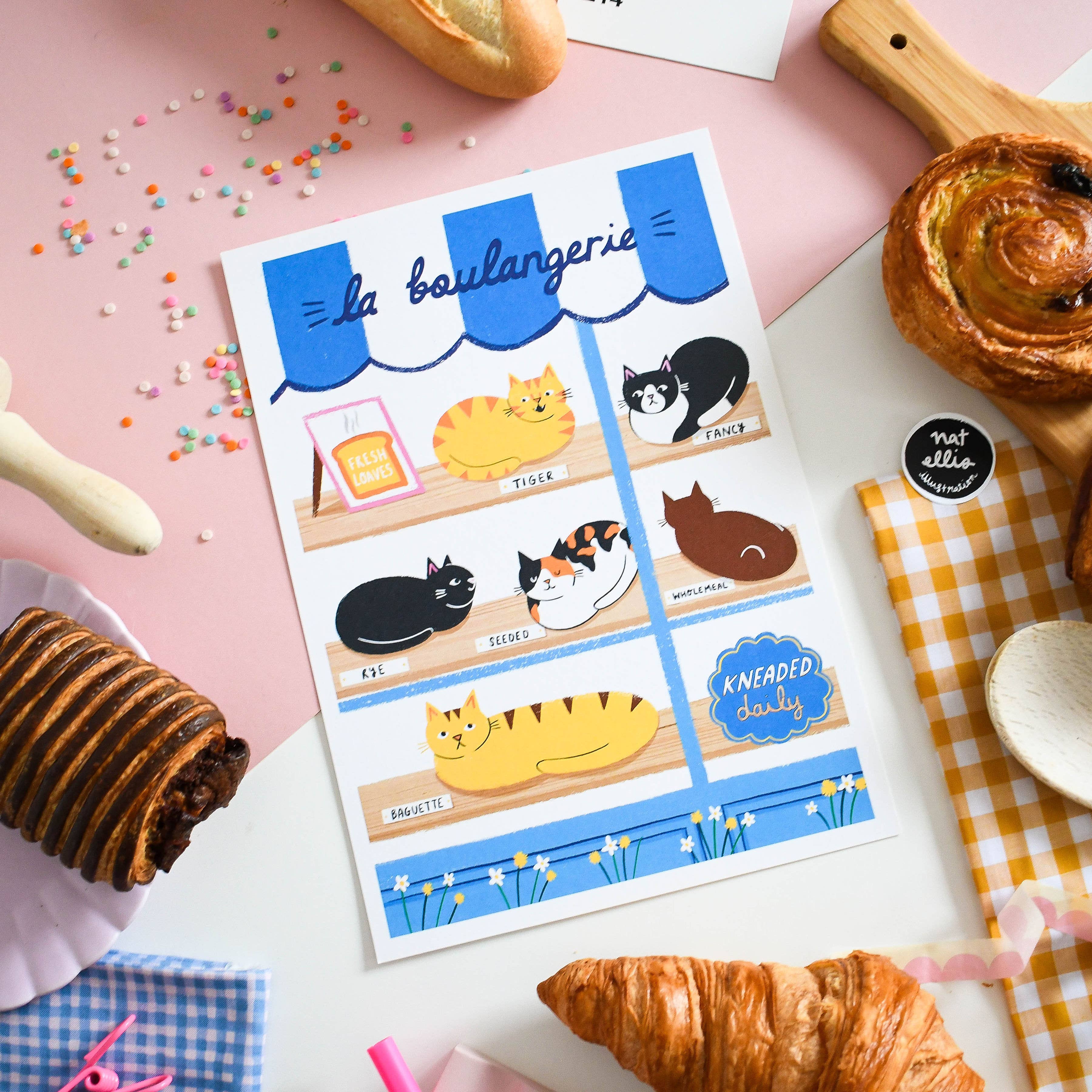 Nat Ellis Illustrations - La Boulangerie A4 Heavyweight Art Print
