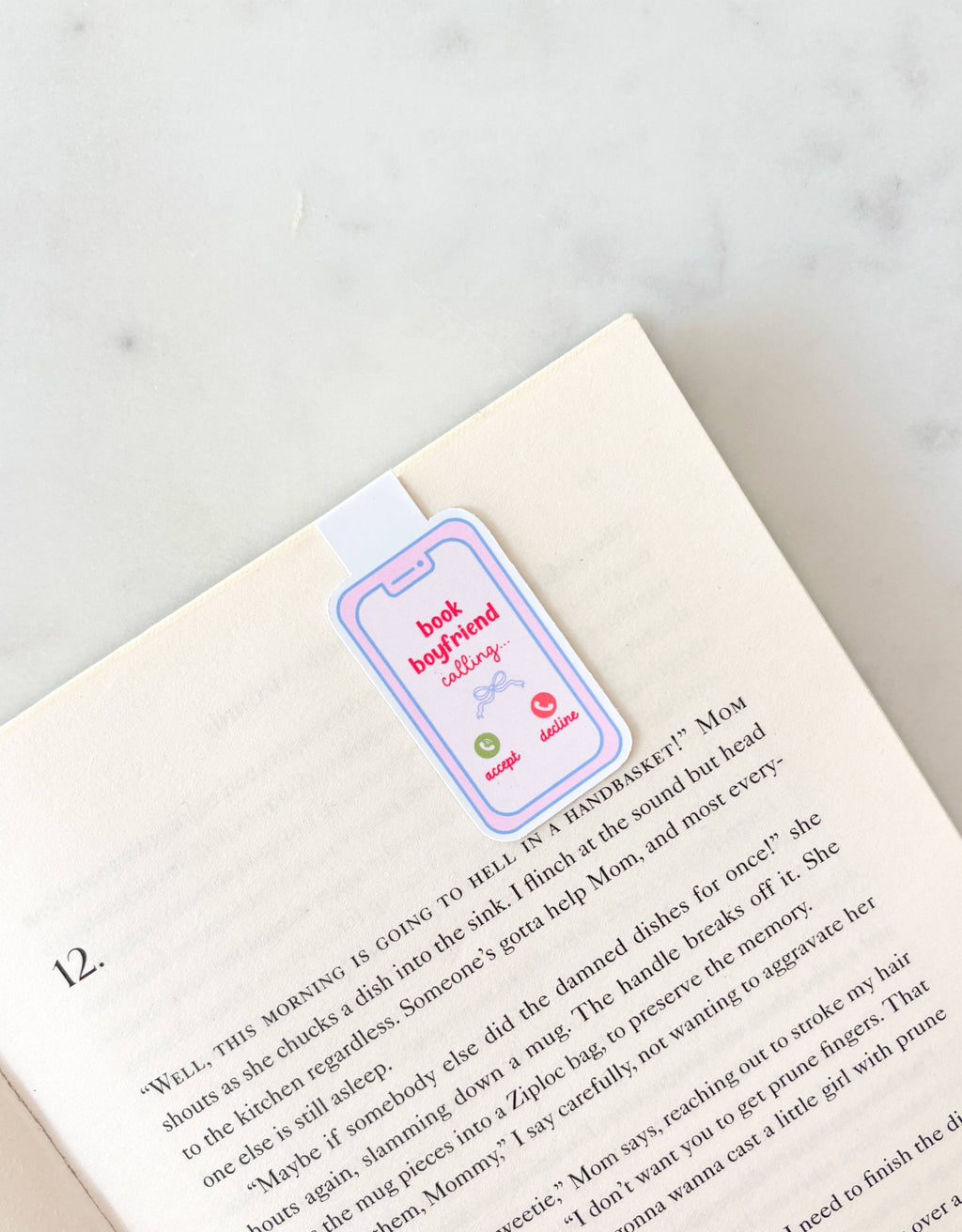 Fleurs on Sunday - Book Boyfriend Calling Magnetic Bookmark