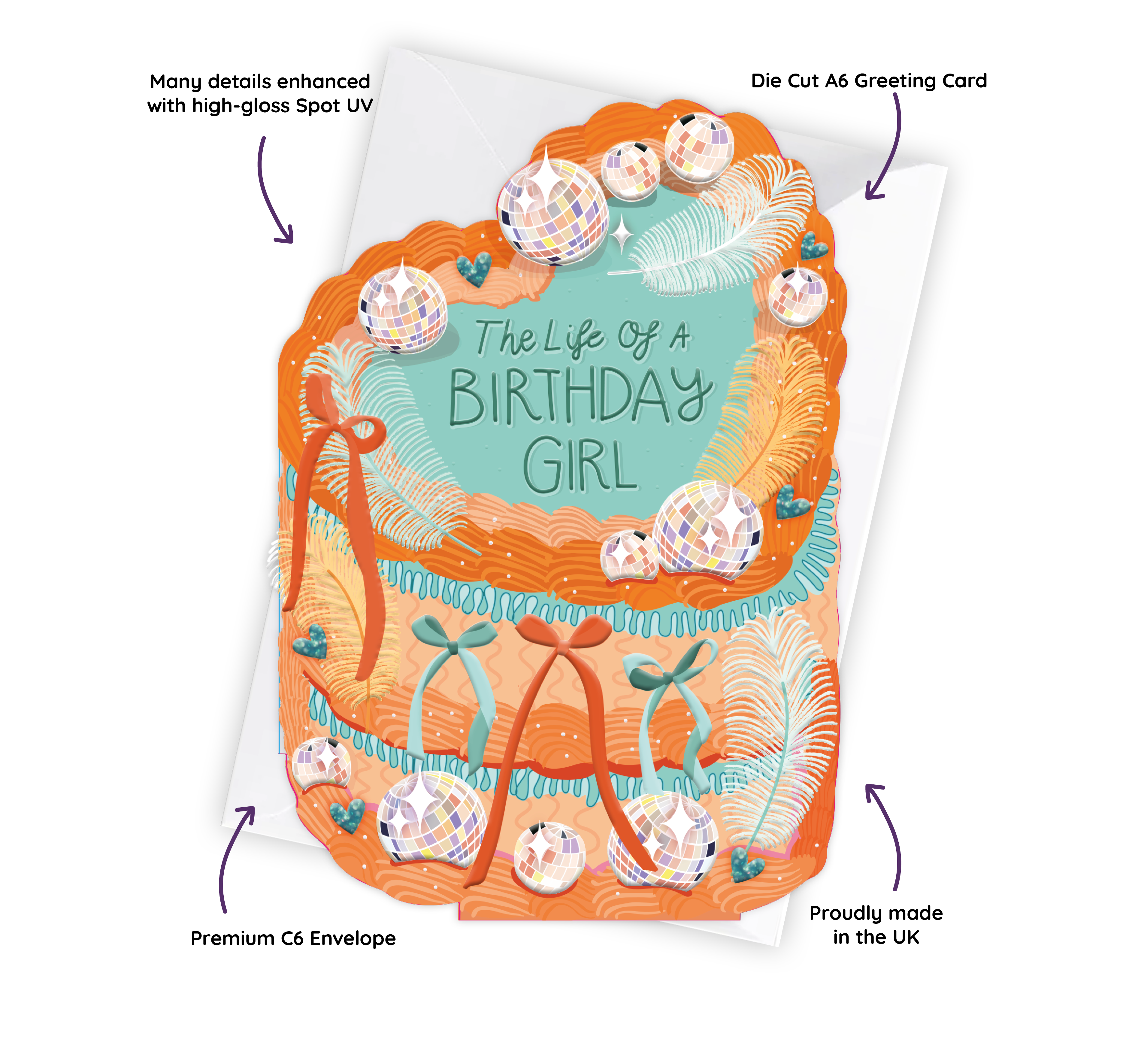 The Life of a Birthday Girl - Cake Shaped Greeting Card
