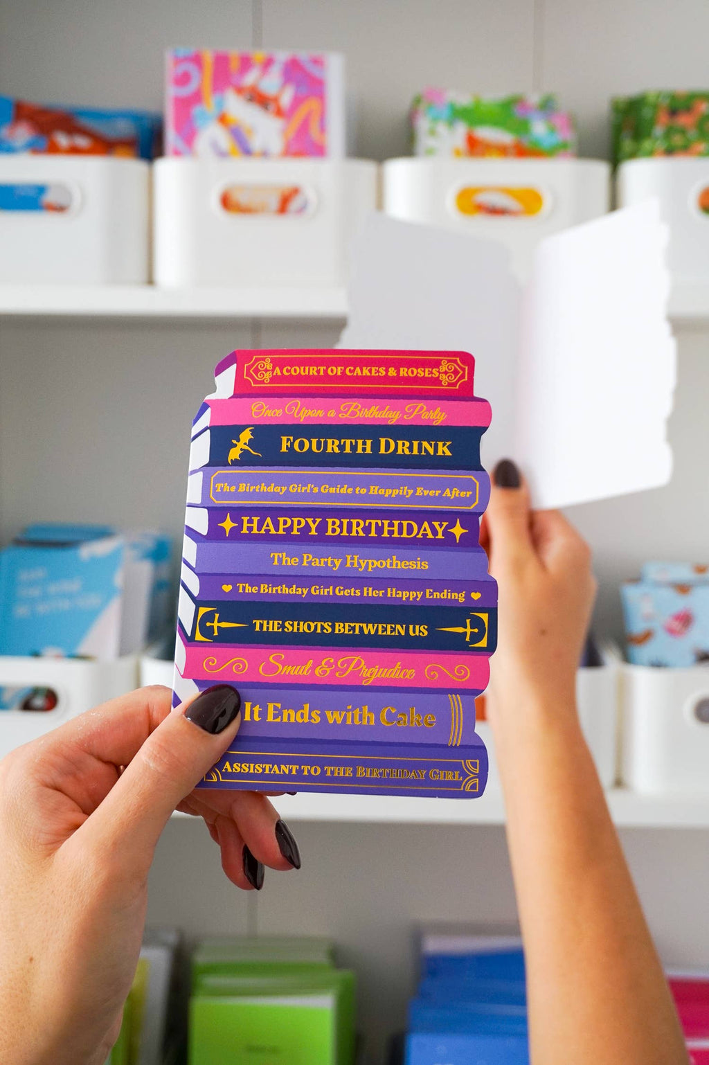 Purple Romantasy Books - Gold Foil Birthday Card