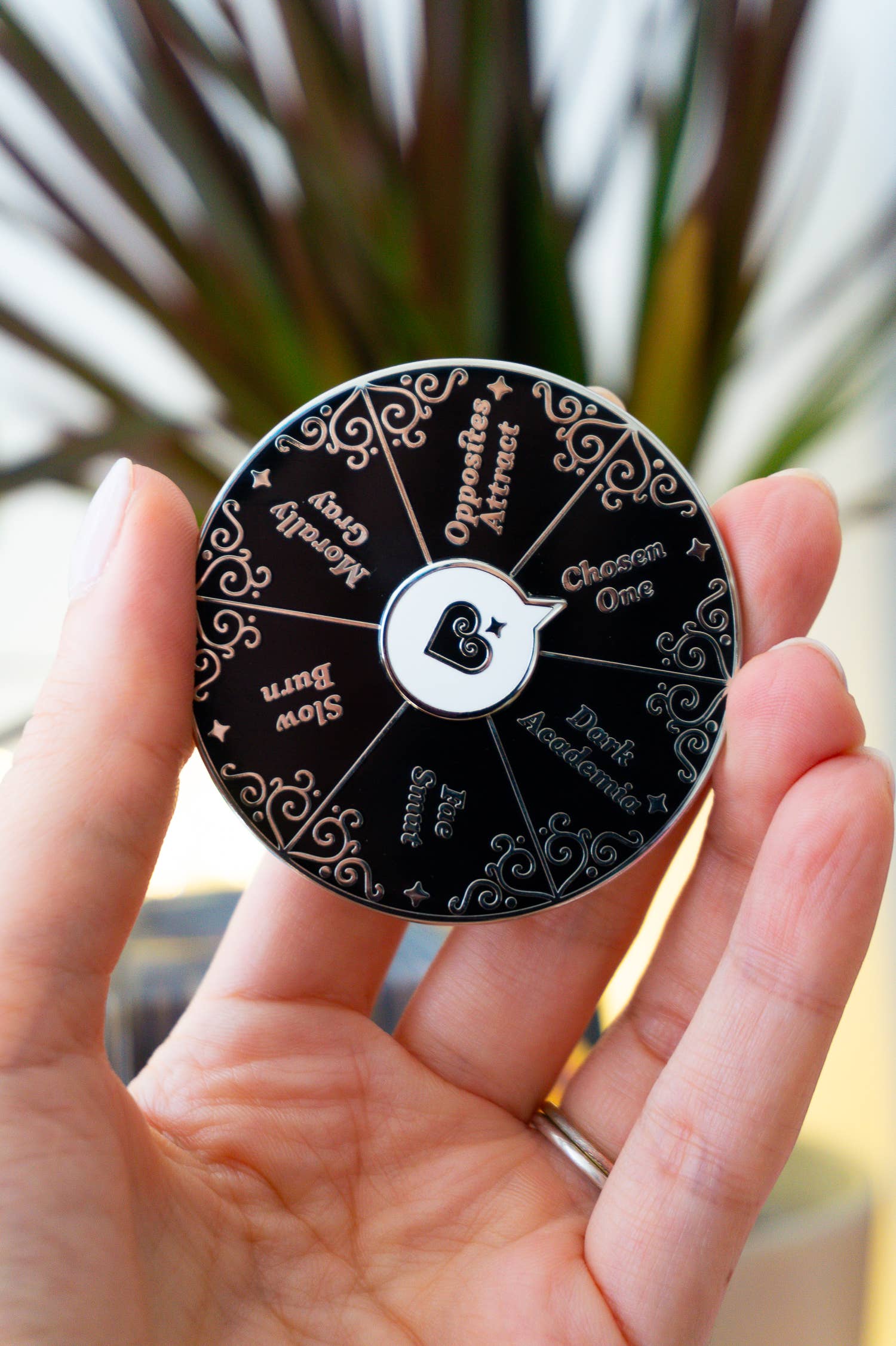 Creative Goodie - Book Tropes Spinner Enamel Pin