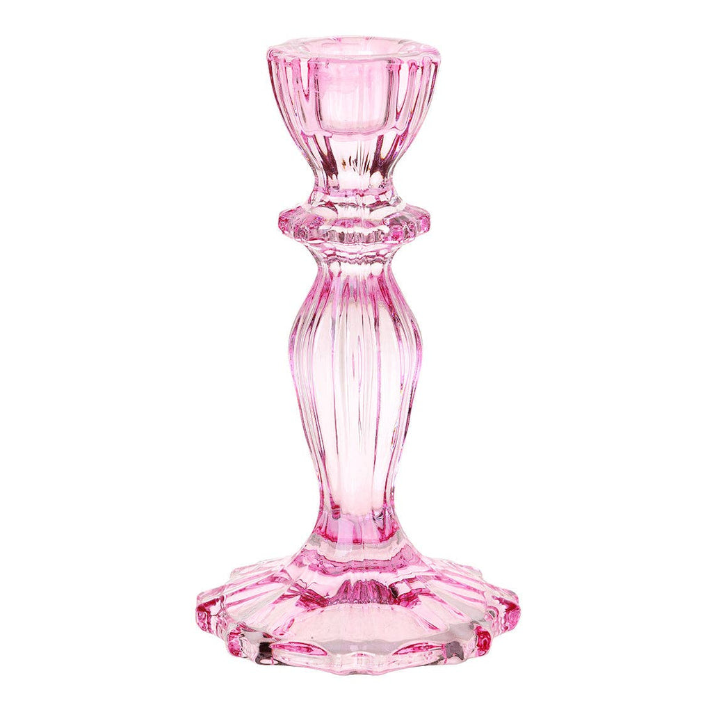 Pink Glass Candle Holder | Summer Picnic Decor |