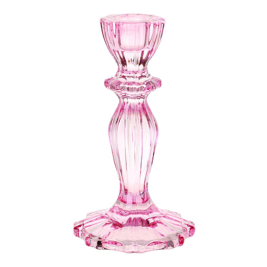 Pink Glass Candle Holder | Summer Picnic Decor |