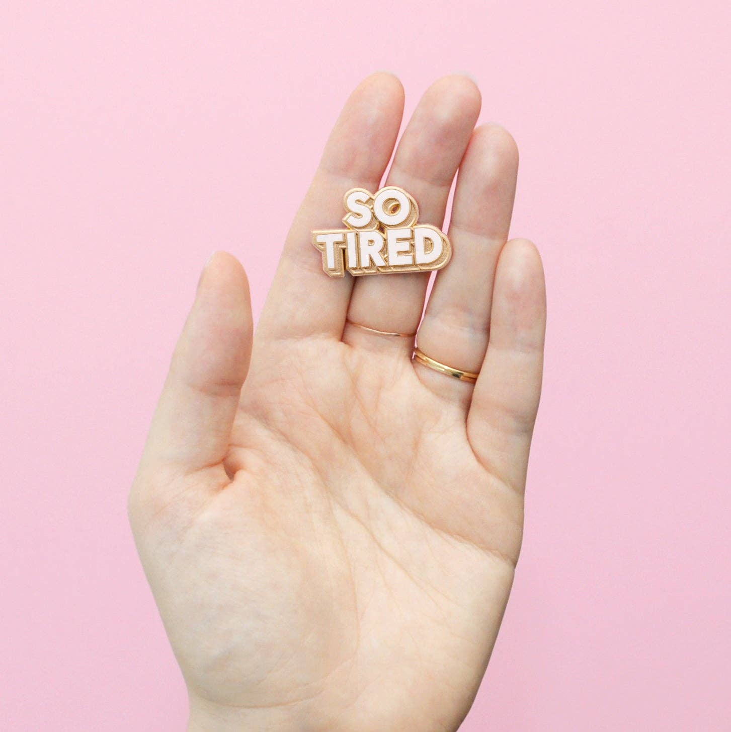Alphabet Bags - So Tired Enamel Pin