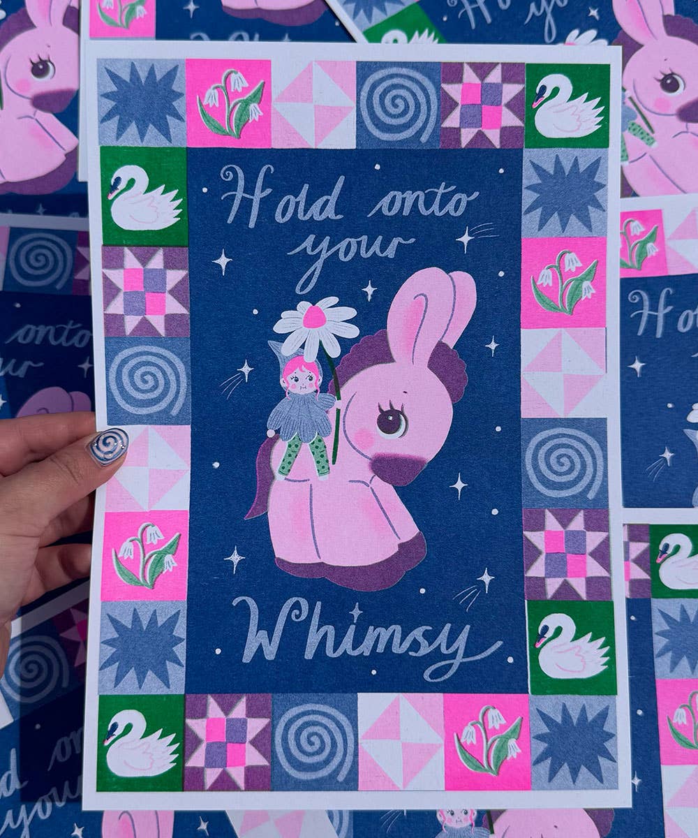Hold Onto Your Whimsy A4 Risograph Print