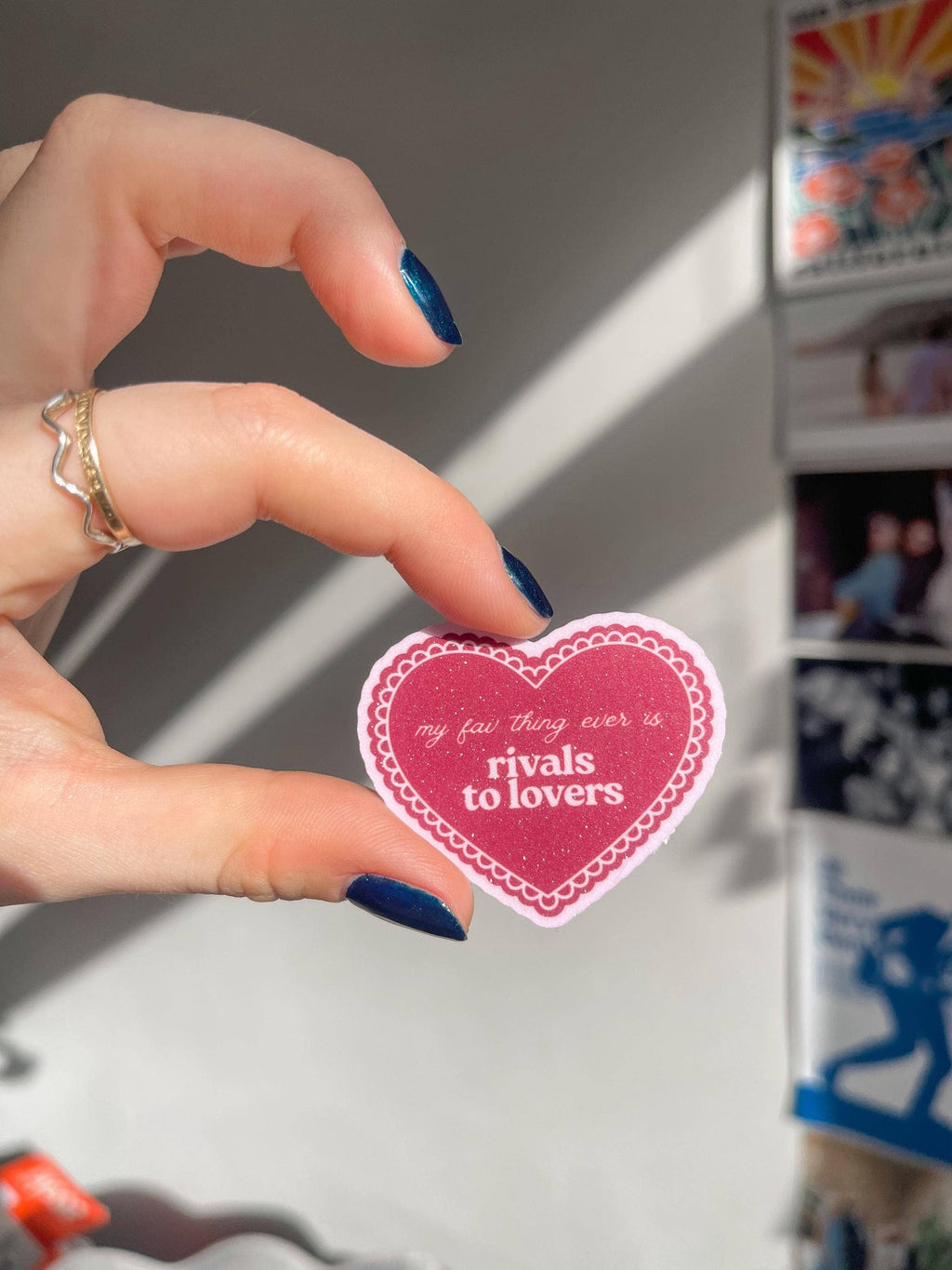 Rivals to Lovers Sticker | Sparkly Maroon Heart