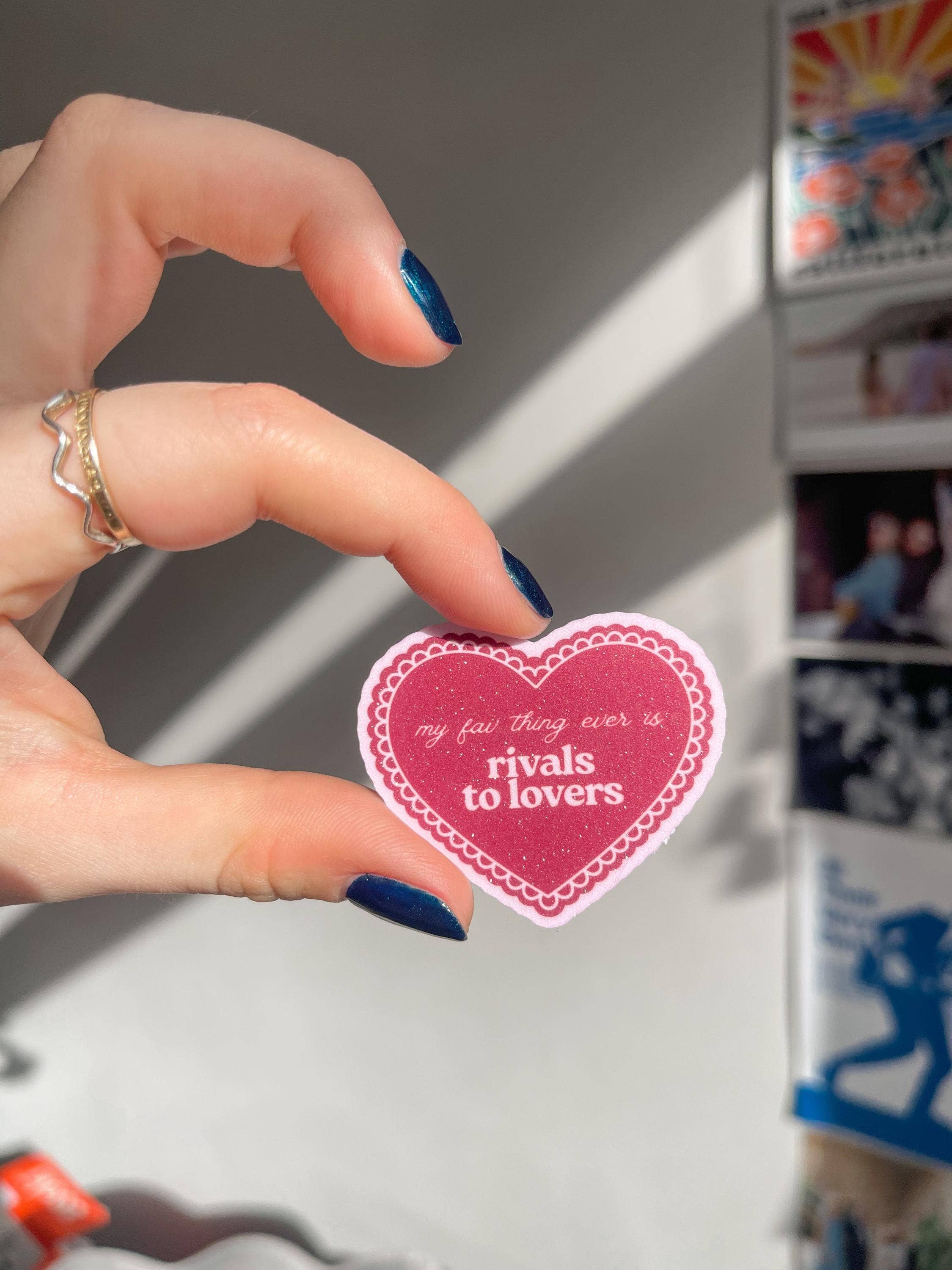 Rivals to Lovers Sticker | Sparkly Maroon Heart