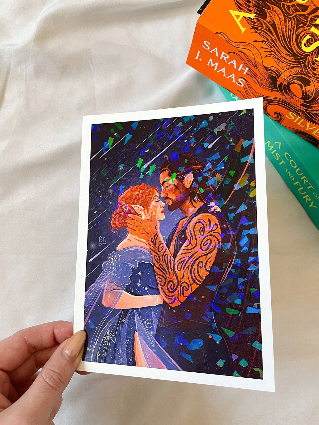 Nesta and Cassian Holographic print