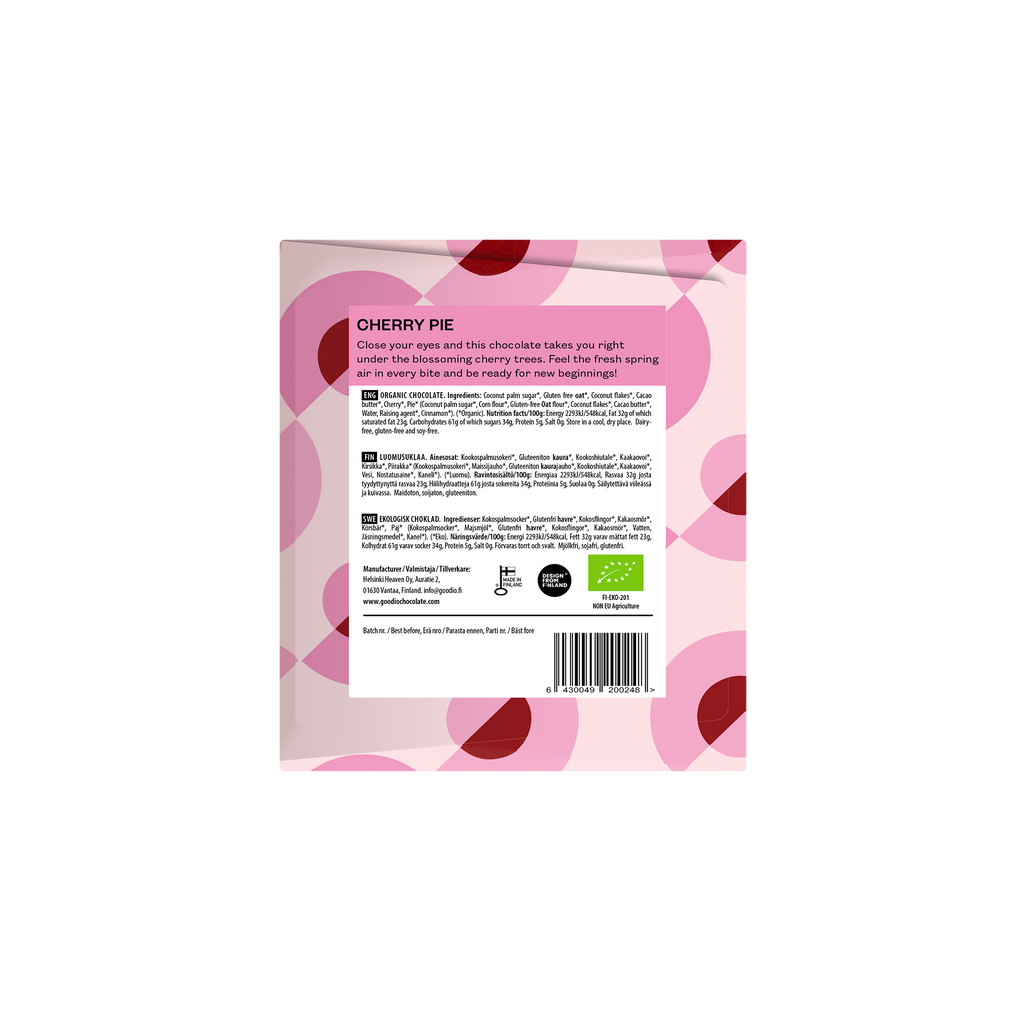 Goodio Chocolate - Cherry Pie White Chocolate Organic
