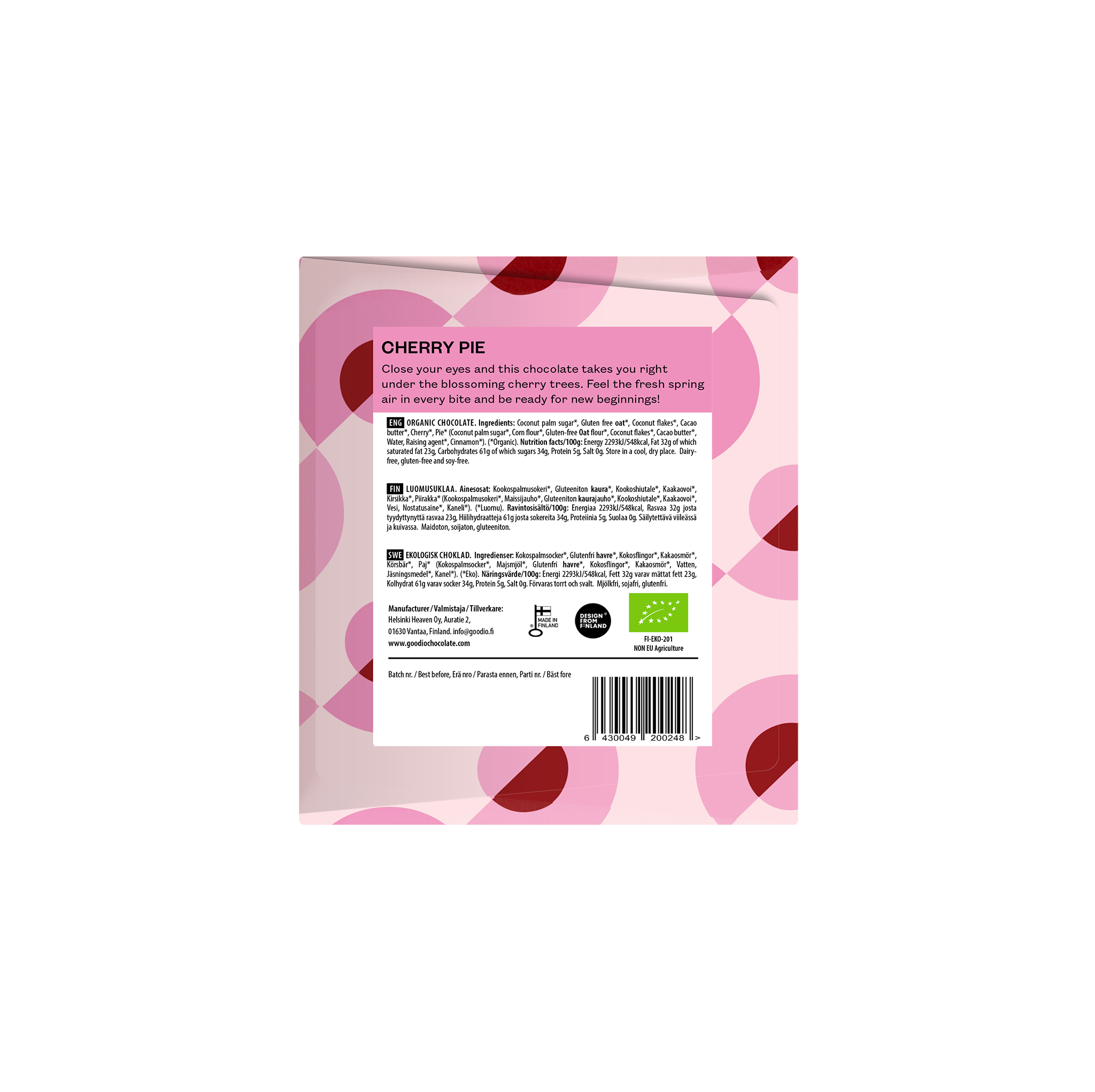 Goodio Chocolate - Cherry Pie White Chocolate Organic