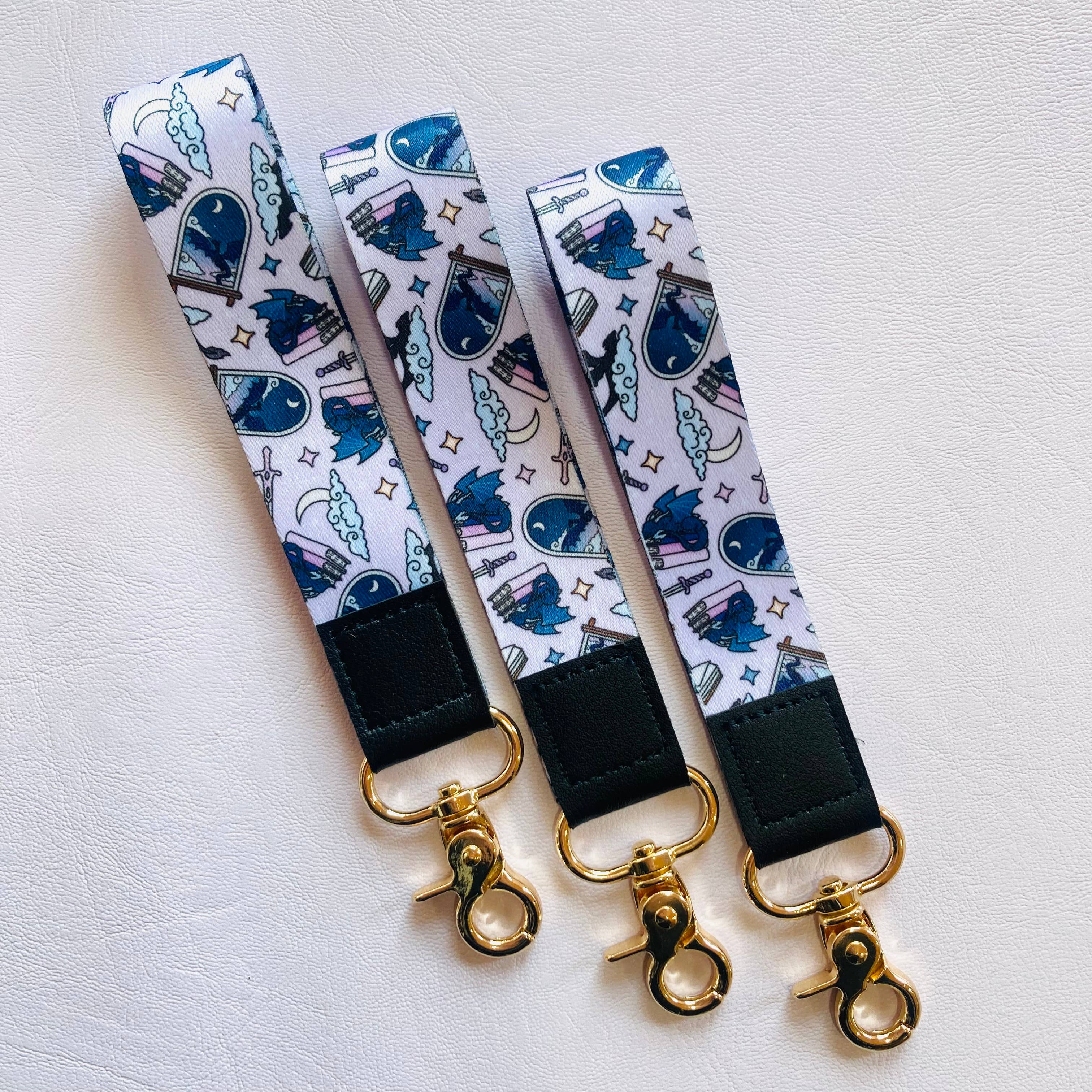 Fantasy Dragons Bookish Wristlet Keychain