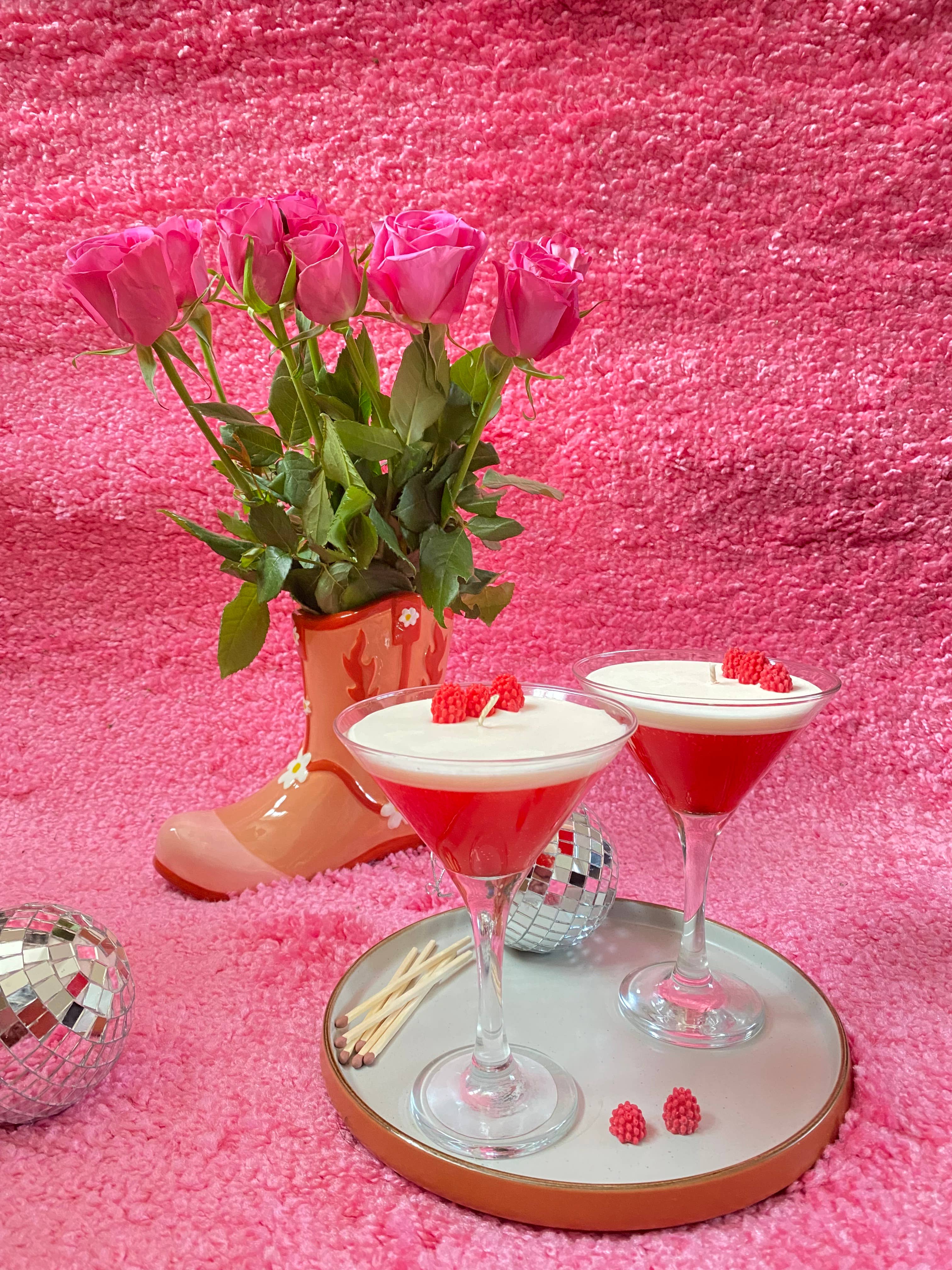 Raspberry Martini Cocktail Candle