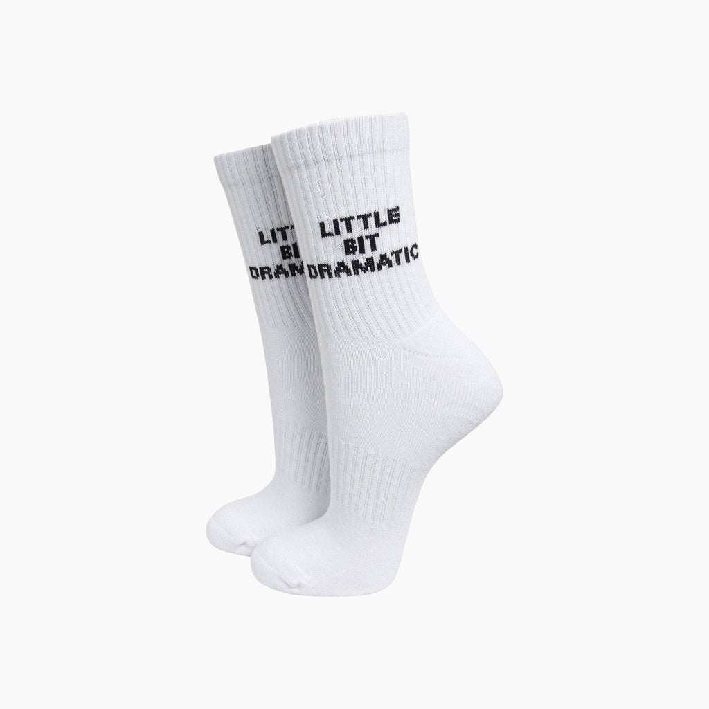 Little Bit Dramatic Organic Cotton Sports Socks in White