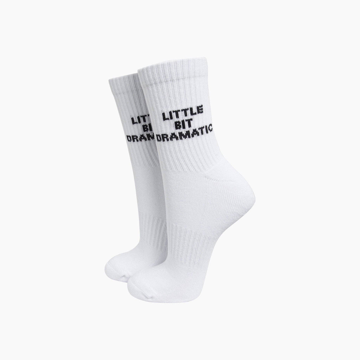 Little Bit Dramatic Organic Cotton Sports Socks in White