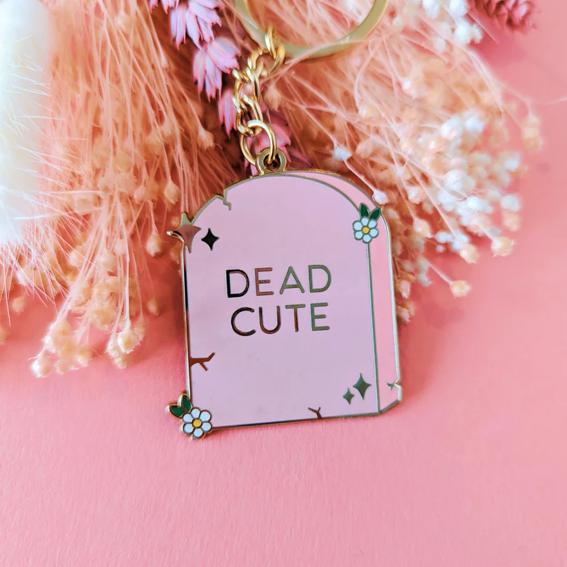 Dead Cute Tombstone Keyring