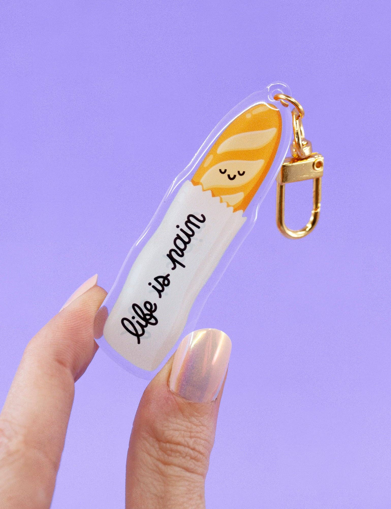 Joanna Behar - "Life is Pain" Baguette Keychain