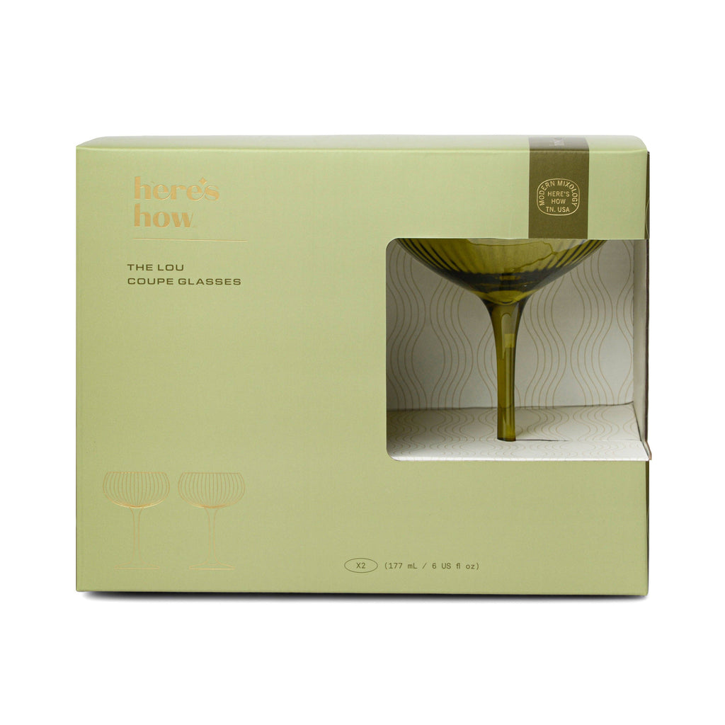 Here's How The Lou Coupe Glass - Set of 2 Olive