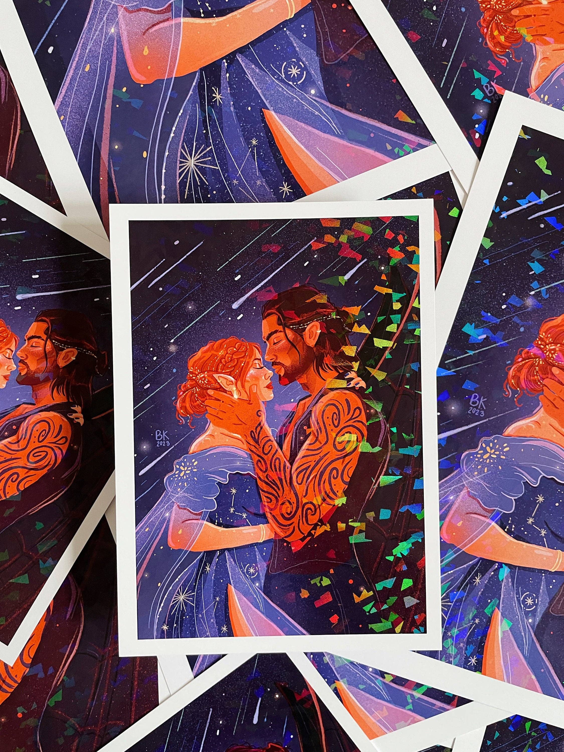 Nesta and Cassian Holographic print