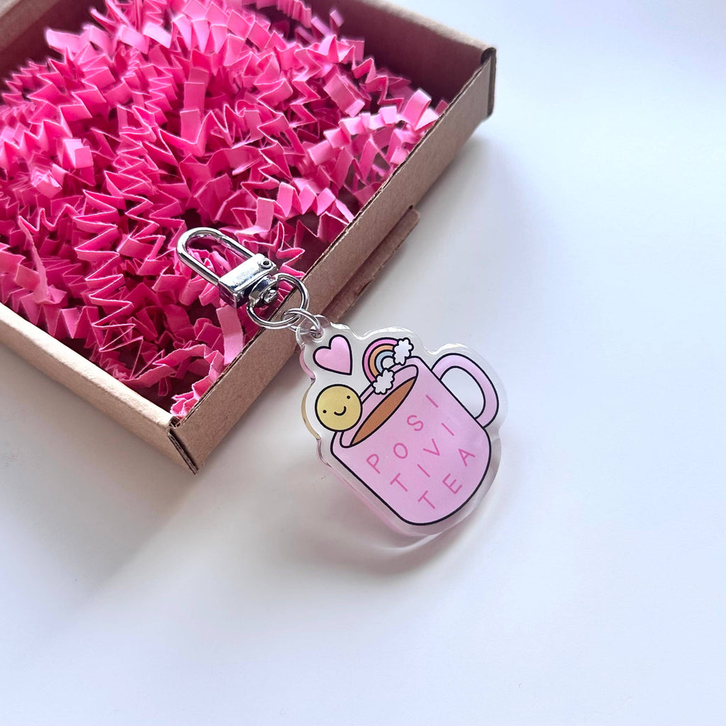 Positivity Cuppa Tea Pink Cute Positive Affirmation Gift