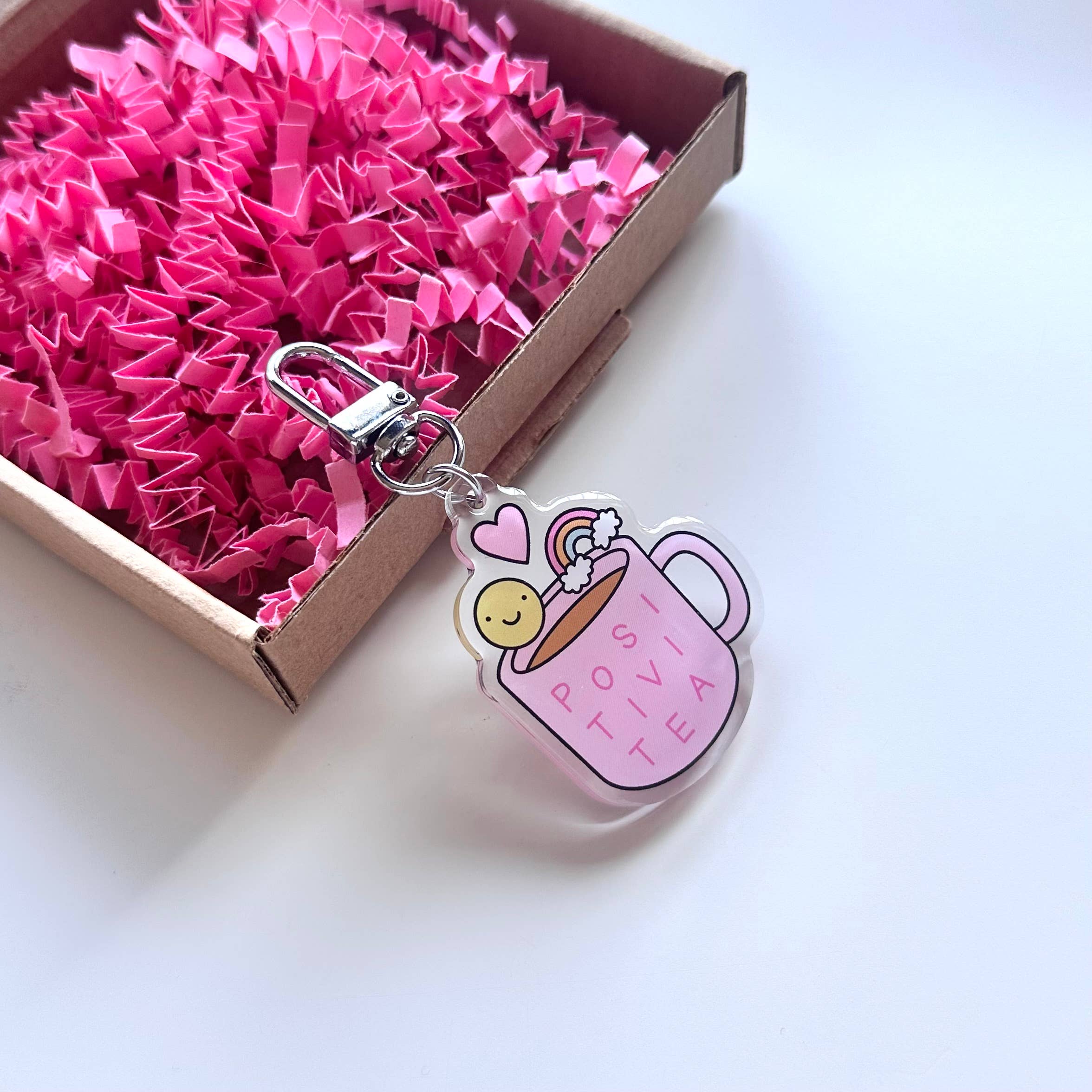 Positivity Cuppa Tea Pink Cute Positive Affirmation Gift