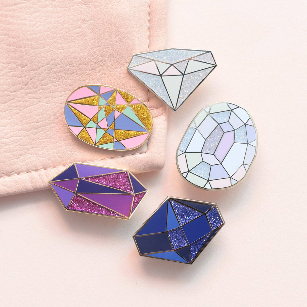 Alphabet Bags - Diamond Gemstone Pin