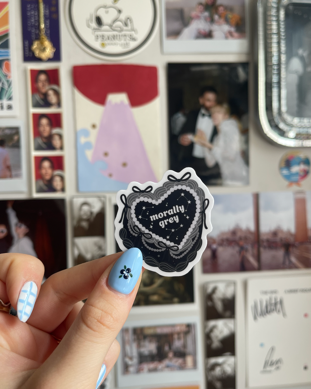 Morally Grey Cake Heart Sticker Romance Reader Matte Decal