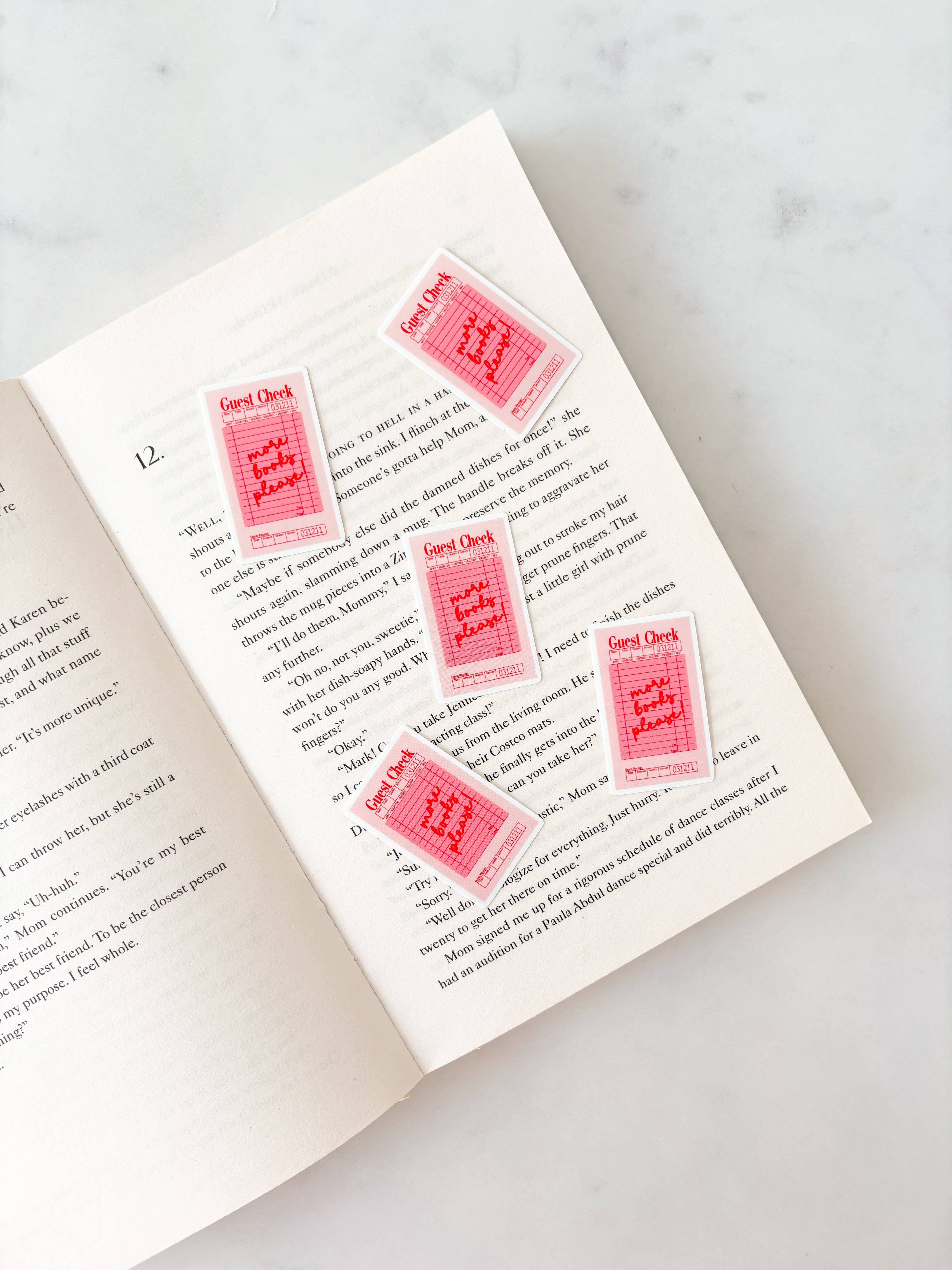 Fleurs on Sunday - Guest Check More Books Please Sticker