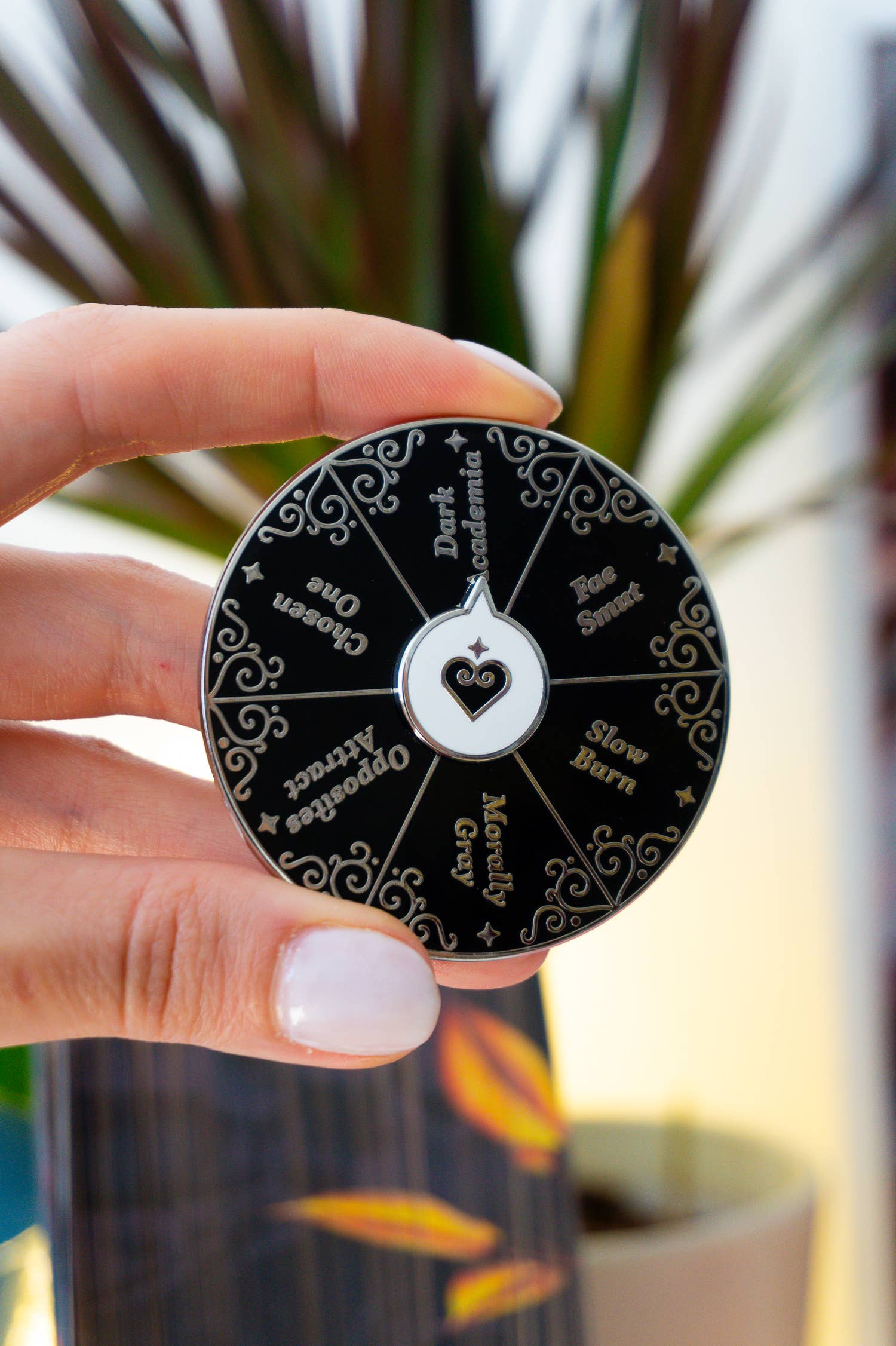 Creative Goodie - Book Tropes Spinner Enamel Pin