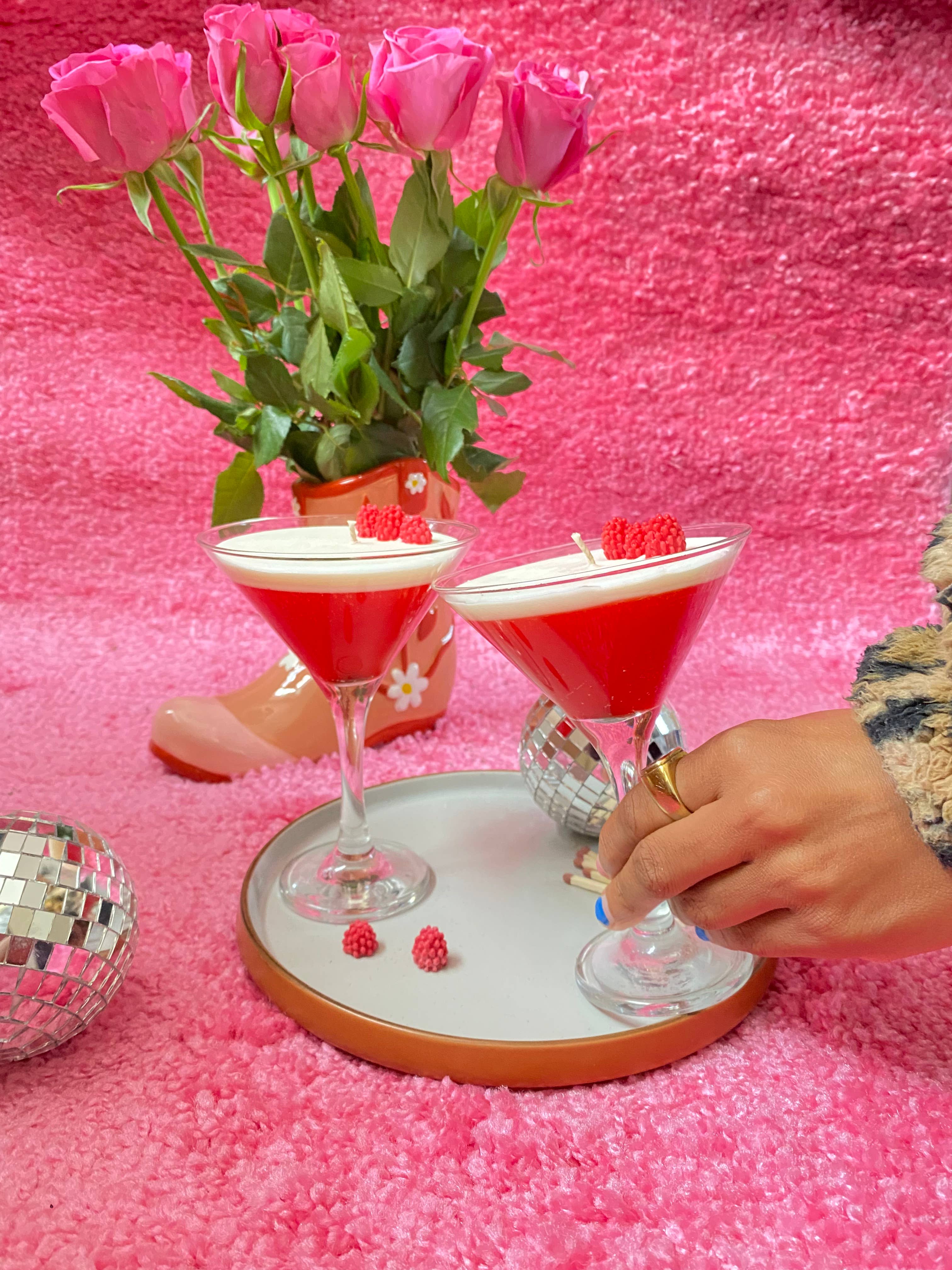 Raspberry Martini Cocktail Candle