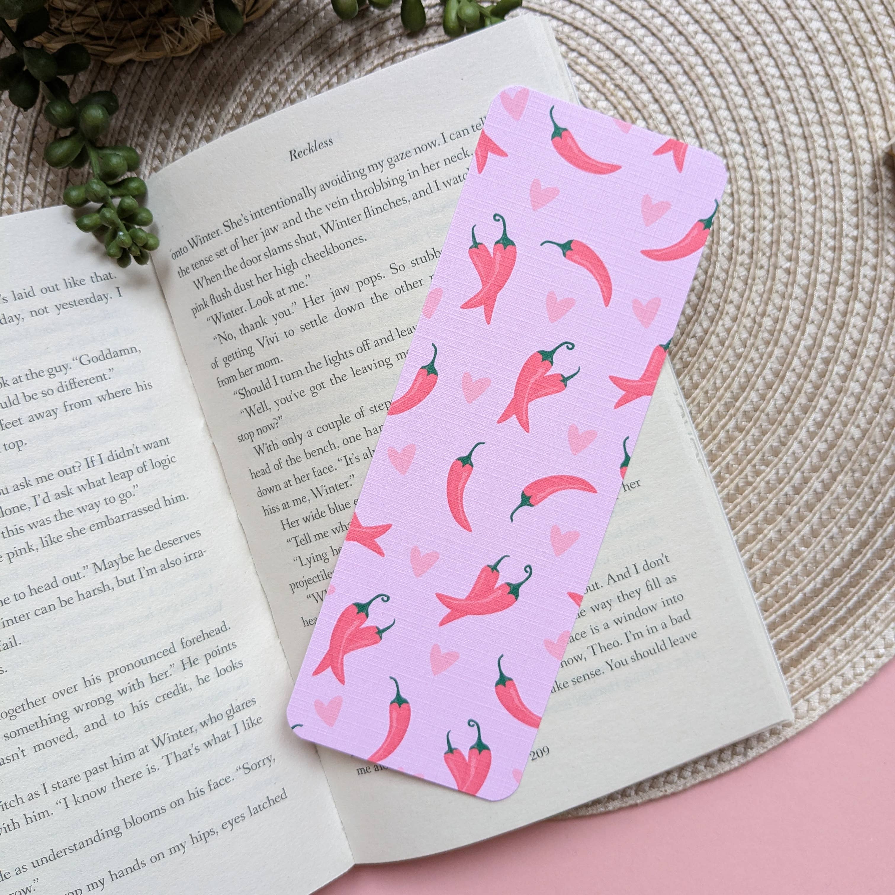 'Chillies' Linen Card Bookmark