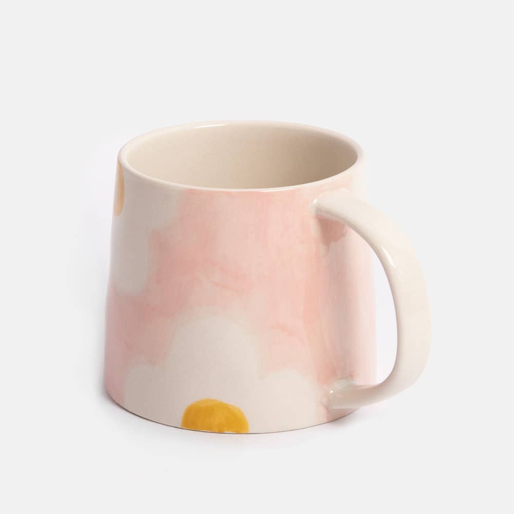 Caroline Gardner - Pink/Mustard Flower Large Mug