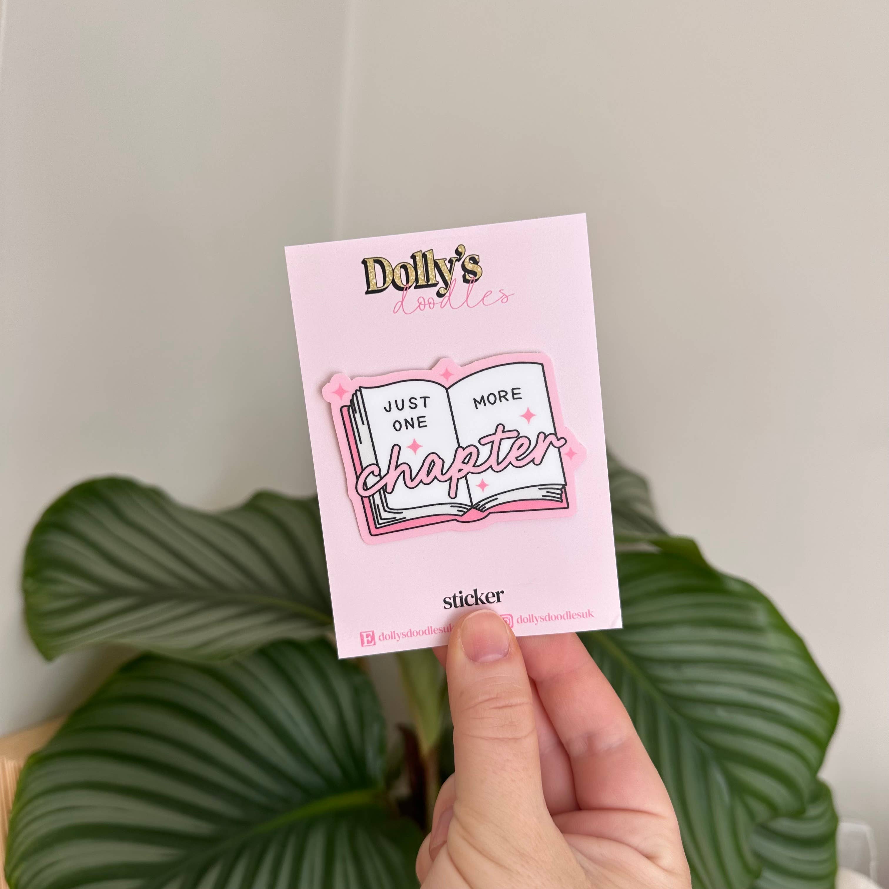 Matte Sticker |  One More Chapter Bookworm Reading Pink Gift