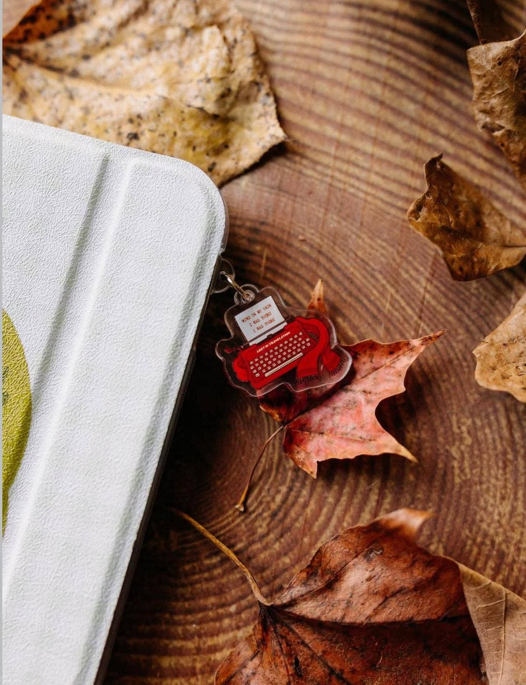 Lost in Translation Typewriter E-Reader Charm